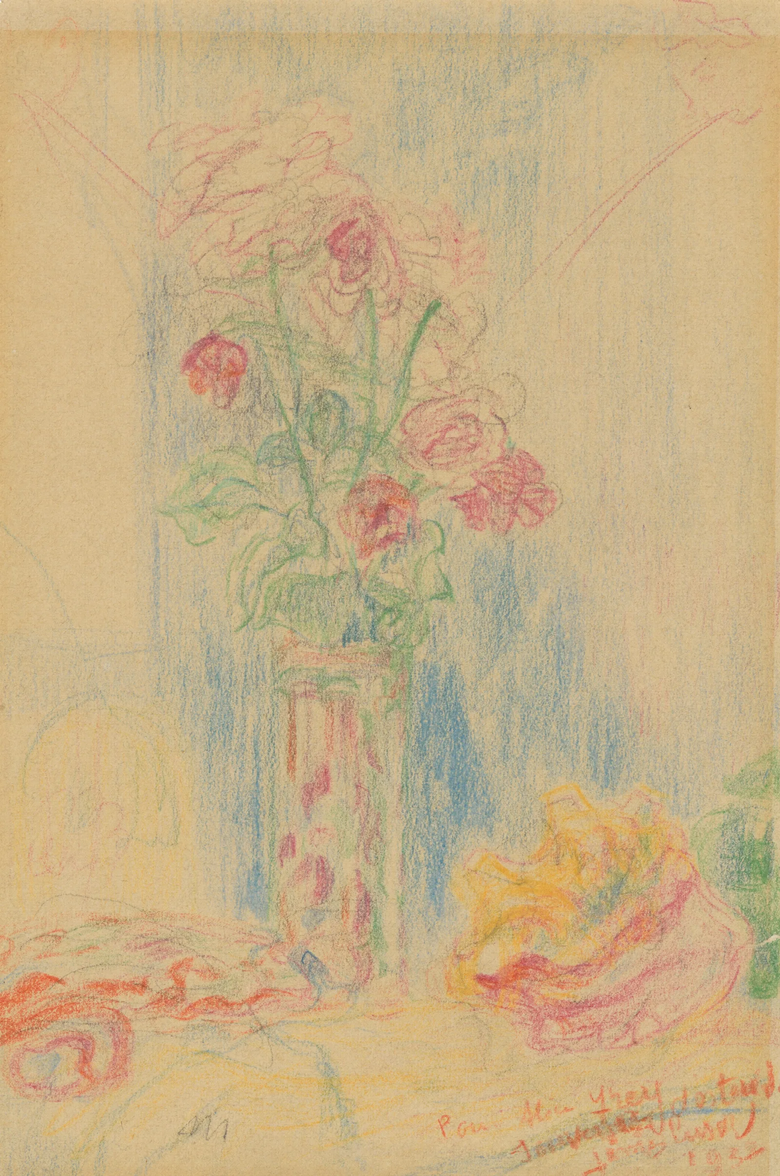 Vaas Met Bloemen En Schelp Wall Art by James Ensor - Canvas Print