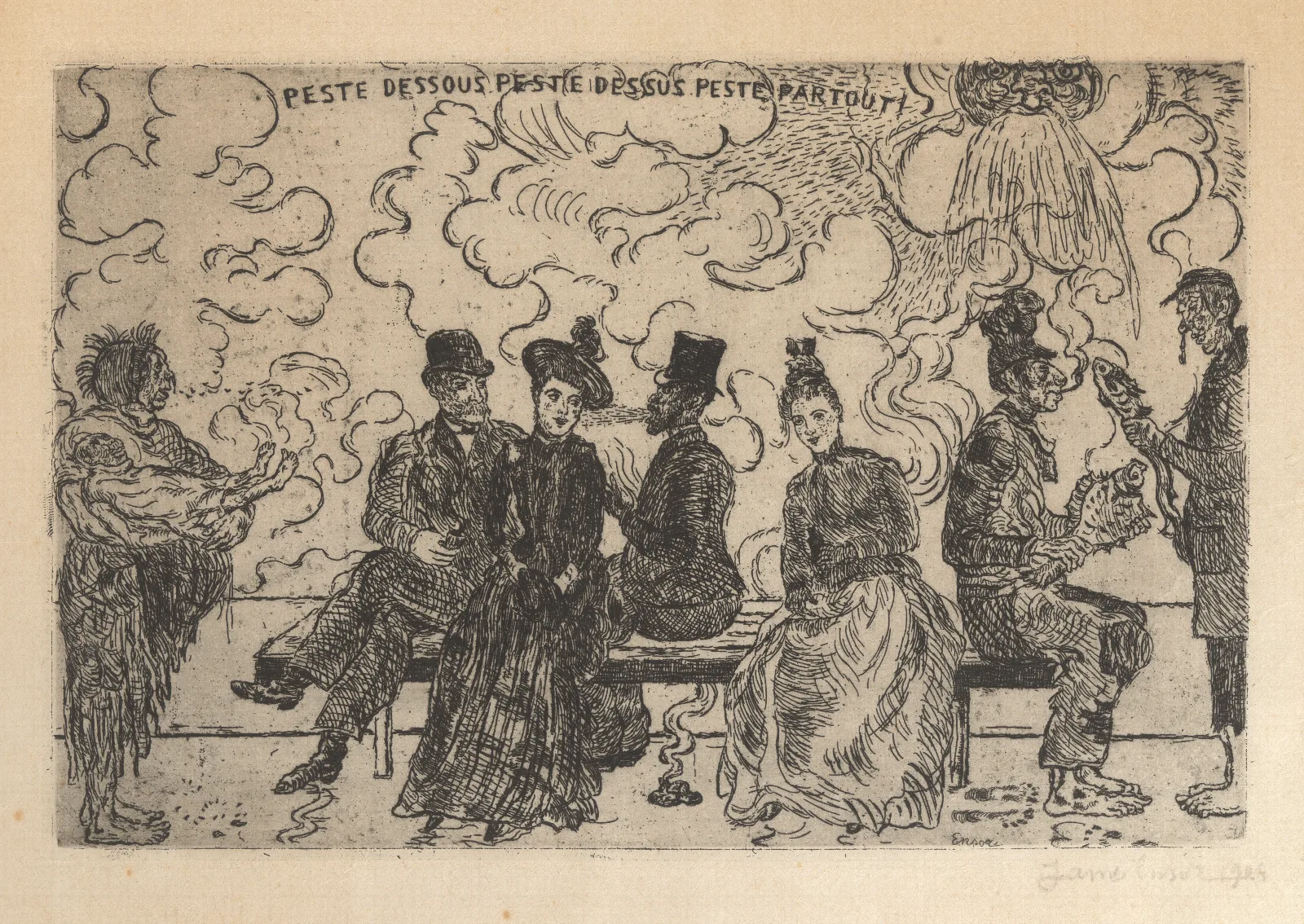 Verpesting Beneden Verpesting Boven Verpesting Overal Wall Art by James Ensor - Canvas Print