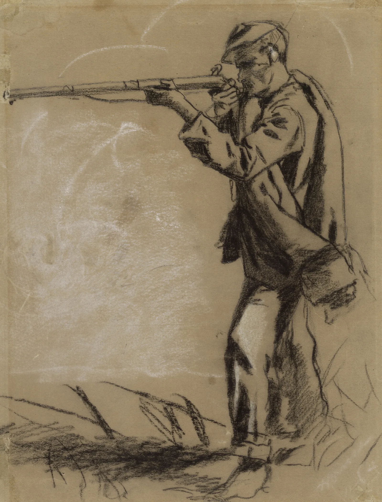 Soldier Taking Aim Recto Wall Art by Winslow Homer - Canvas Print