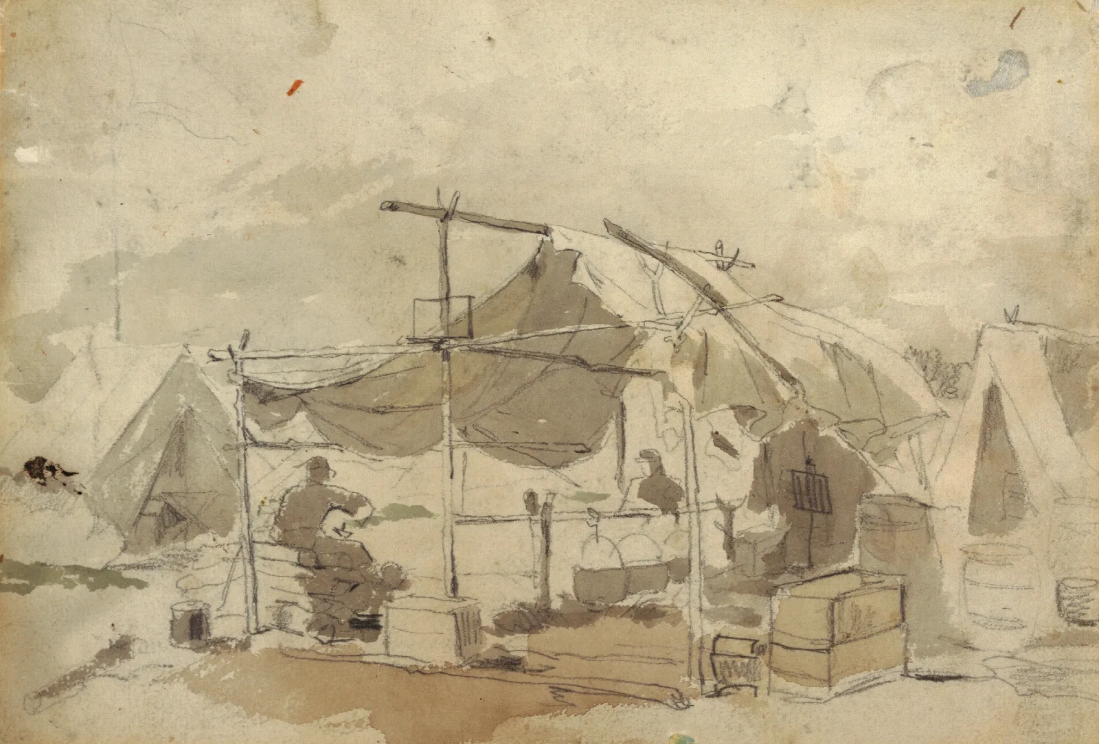 Army Cooks Tent Wall Art by Winslow Homer - Canvas Print