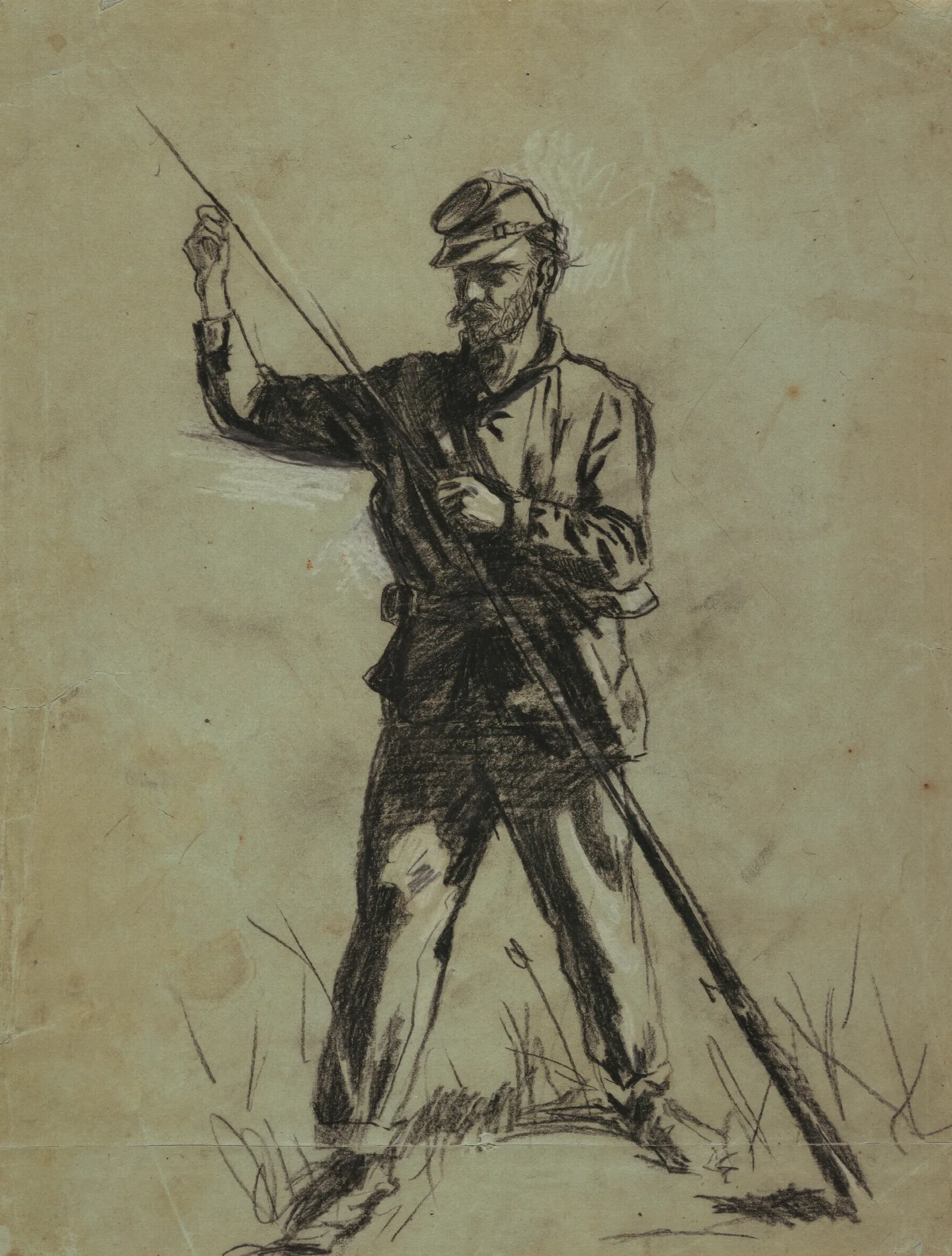 Cavalry Soldier Loading A Rifle Wall Art by Winslow Homer - Canvas Print