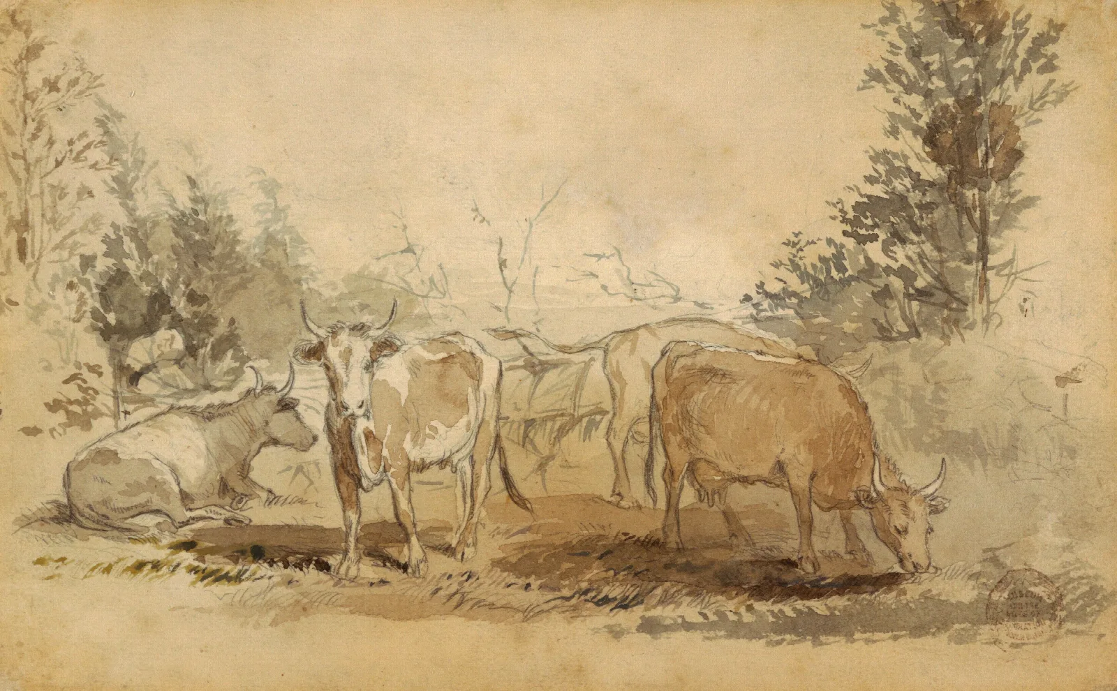 Cows In A Pasture 3 Wall Art by Winslow Homer - Canvas Print