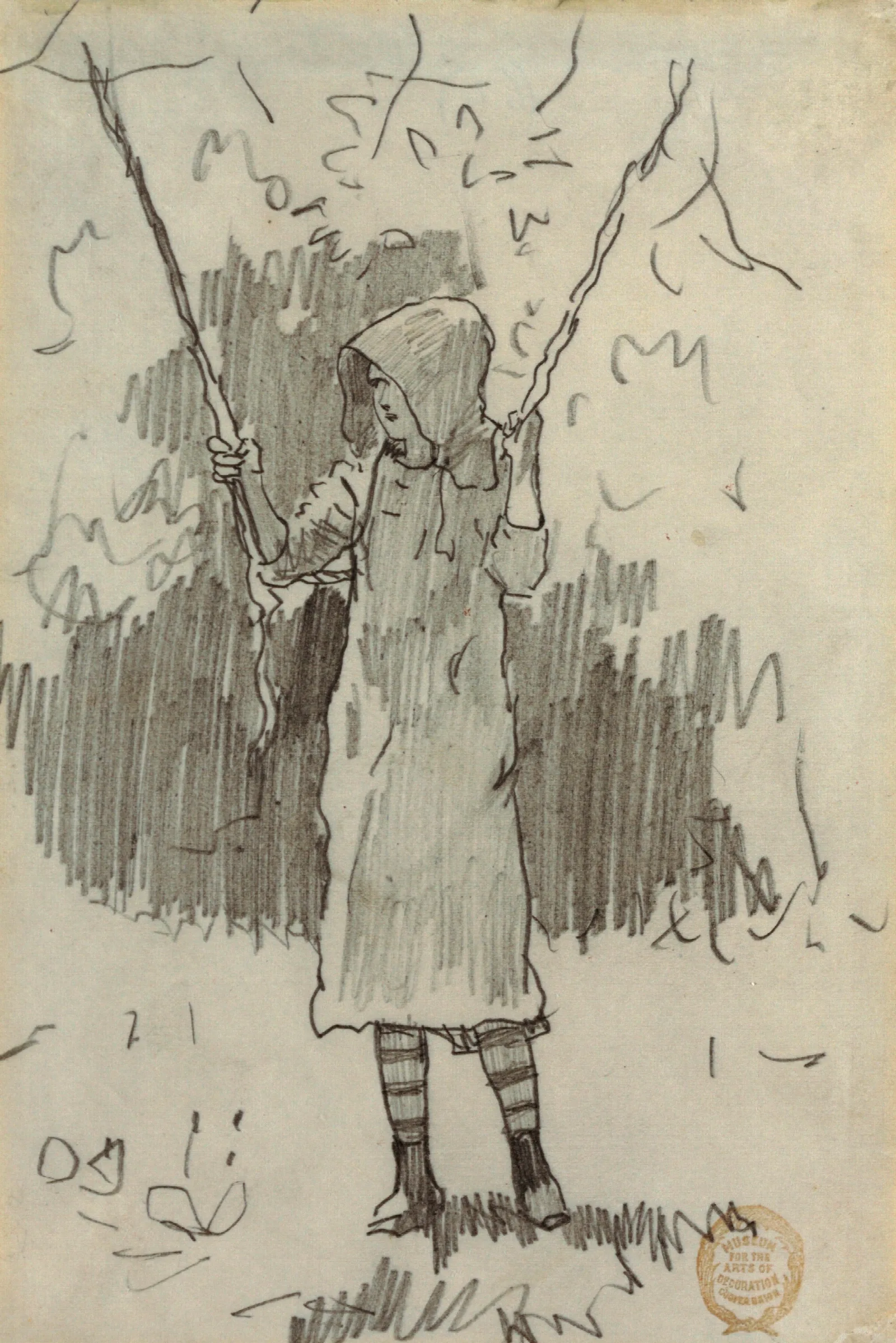 Girl On A Swing 3 Wall Art by Winslow Homer - Canvas Print