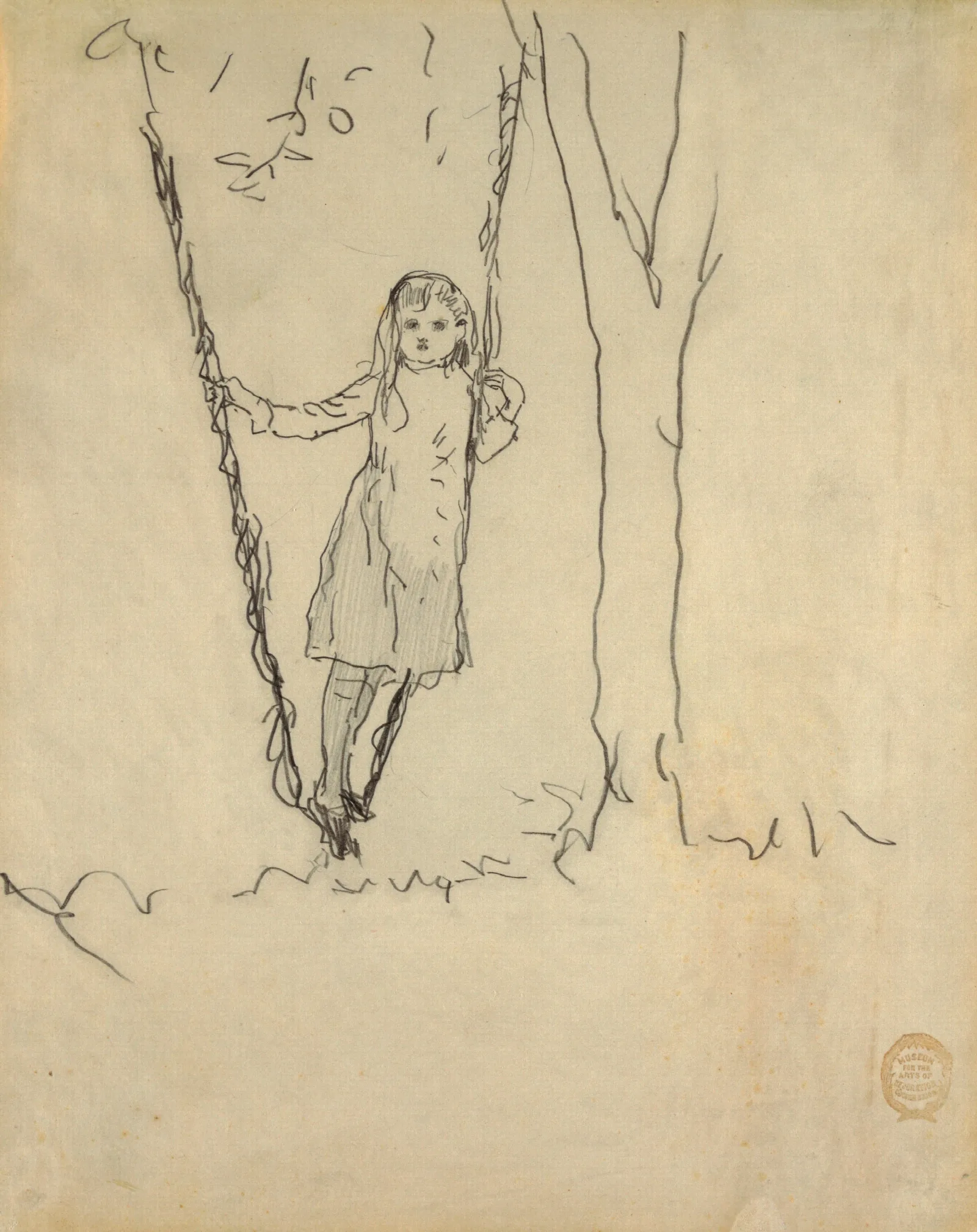 Girl Standing On A Swing Wall Art by Winslow Homer - Canvas Print