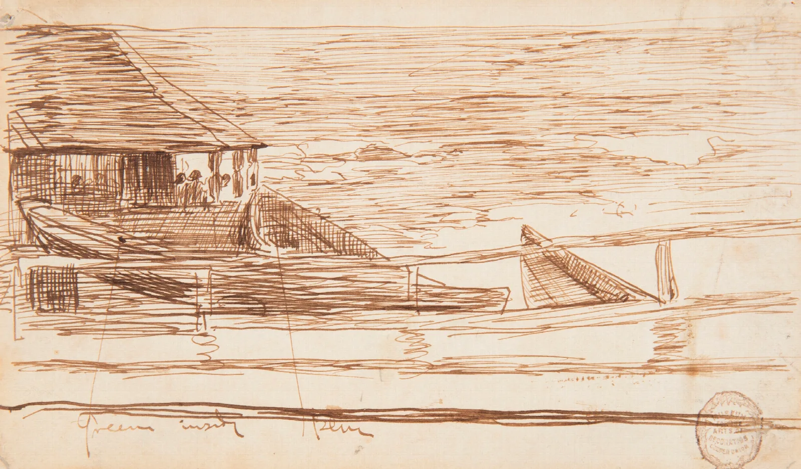House At A Railing With Beached Dories Wall Art by Winslow Homer - Canvas Print