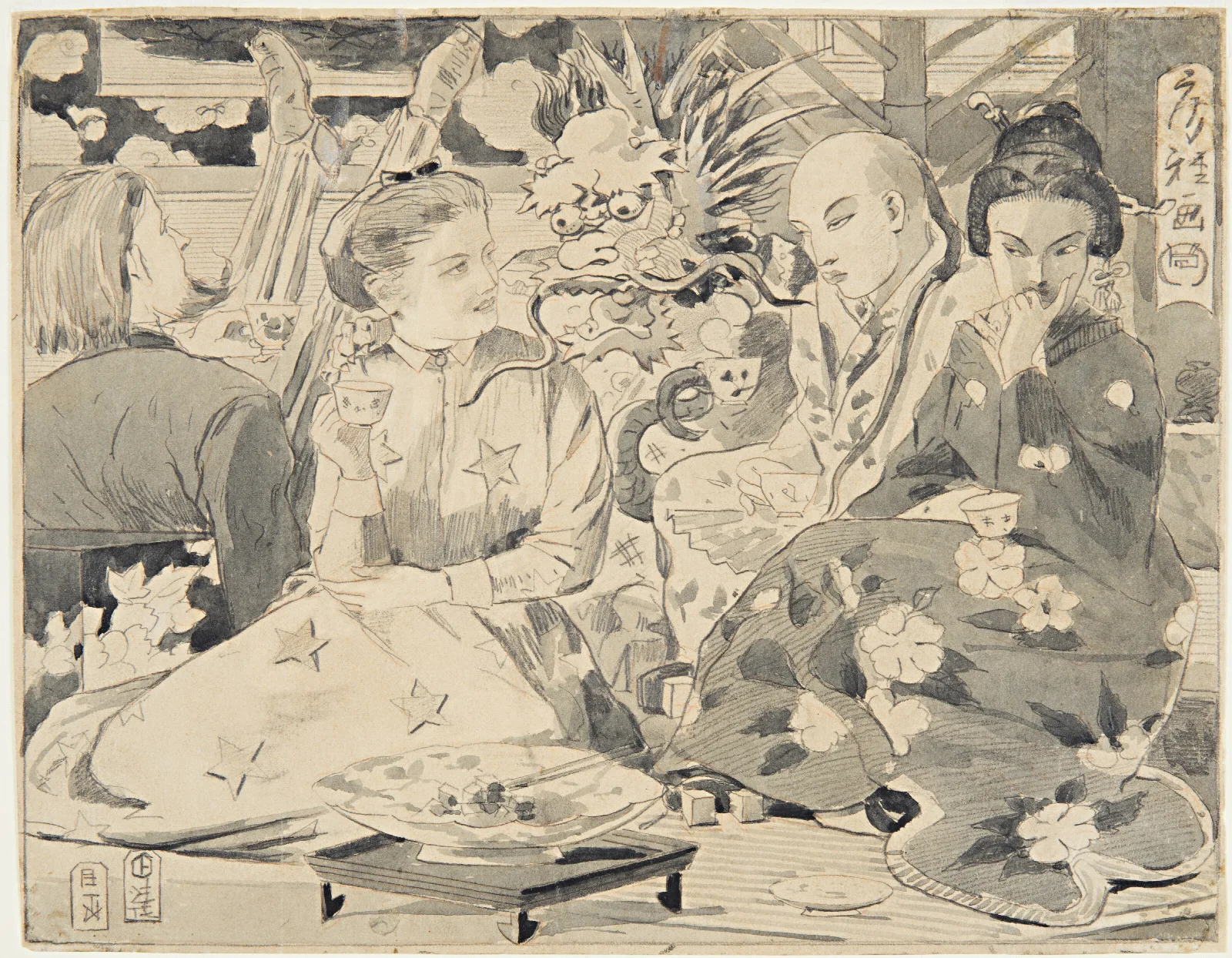 International Tea Party Wall Art by Winslow Homer - Canvas Print