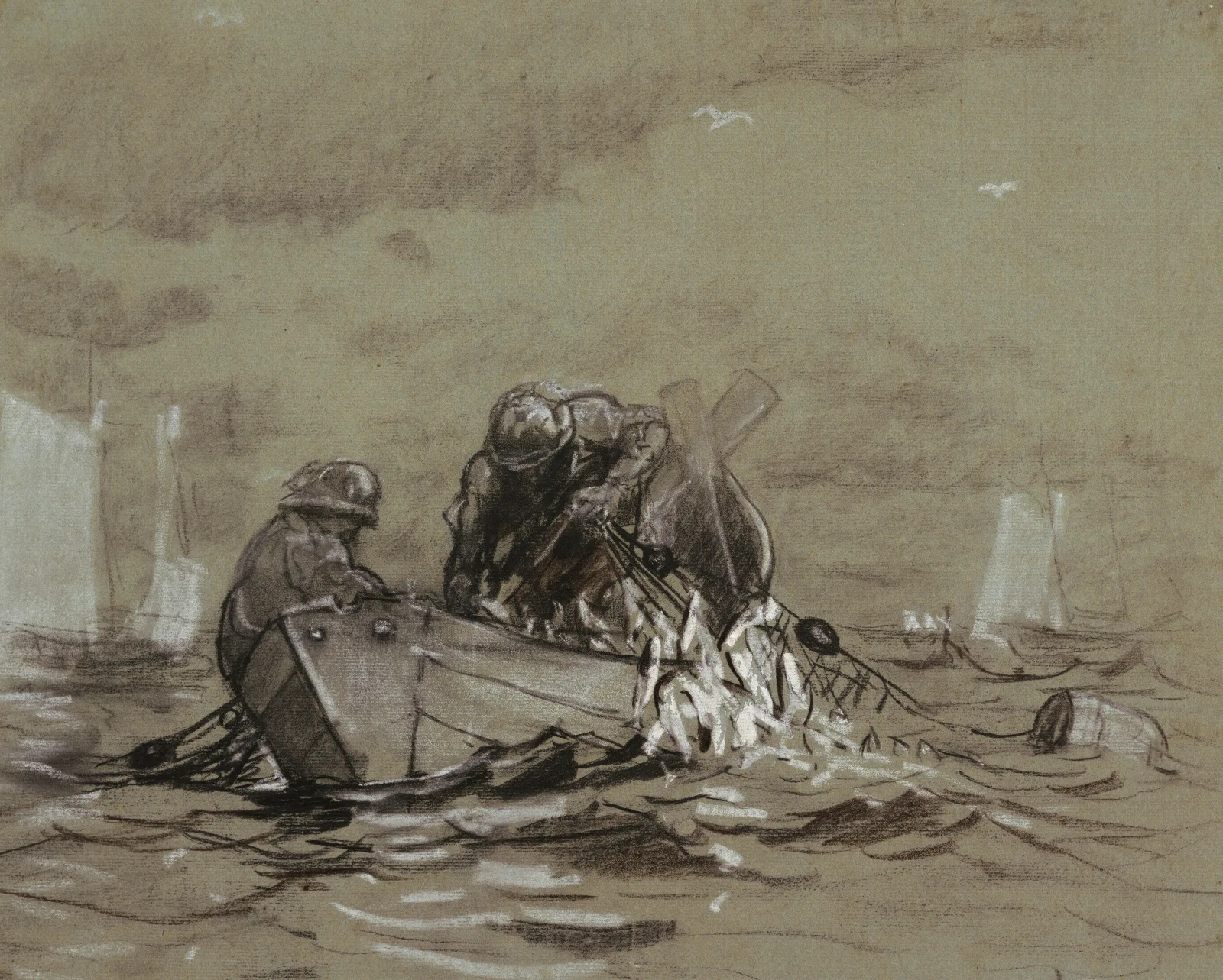 Study For The Herring Net Wall Art by Winslow Homer - Canvas Print