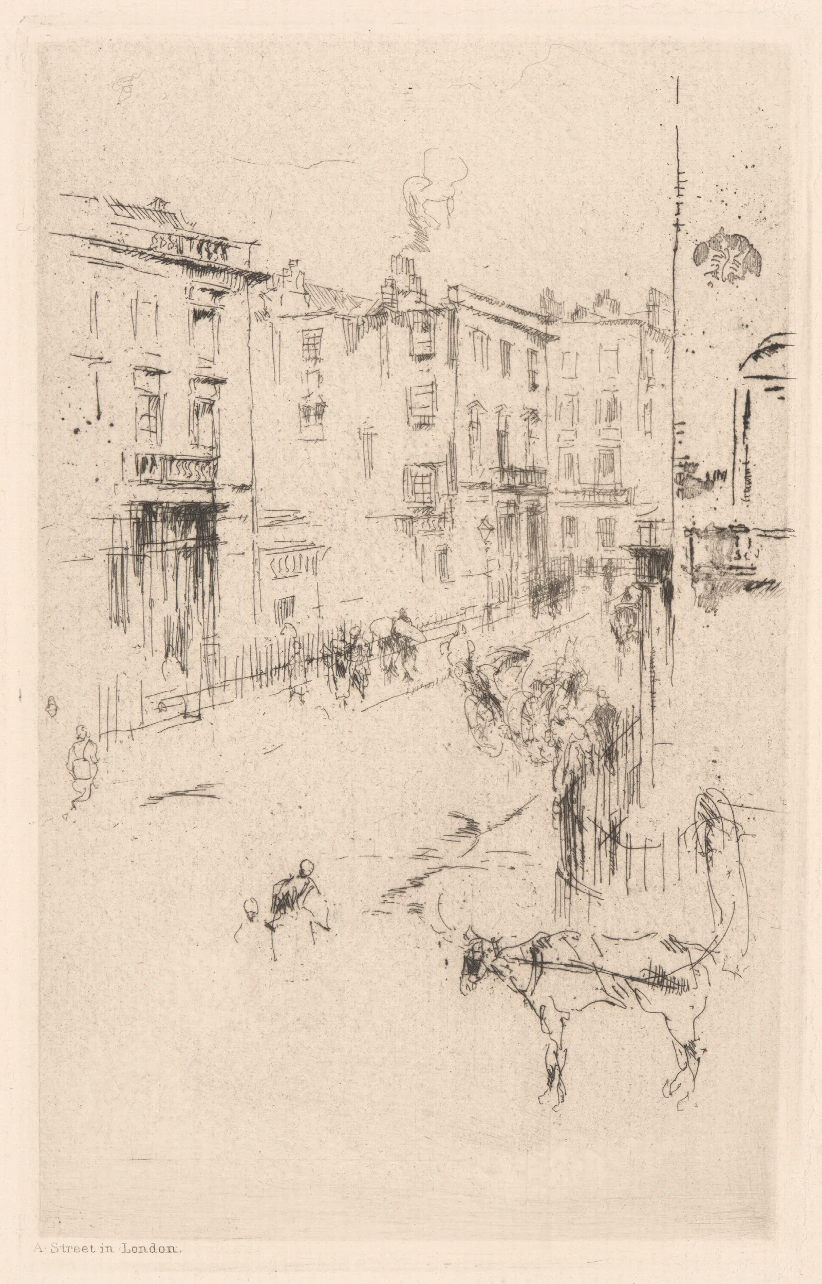 A Street In London Wall Art by James Abbott McNeill Whistler - Canvas Print