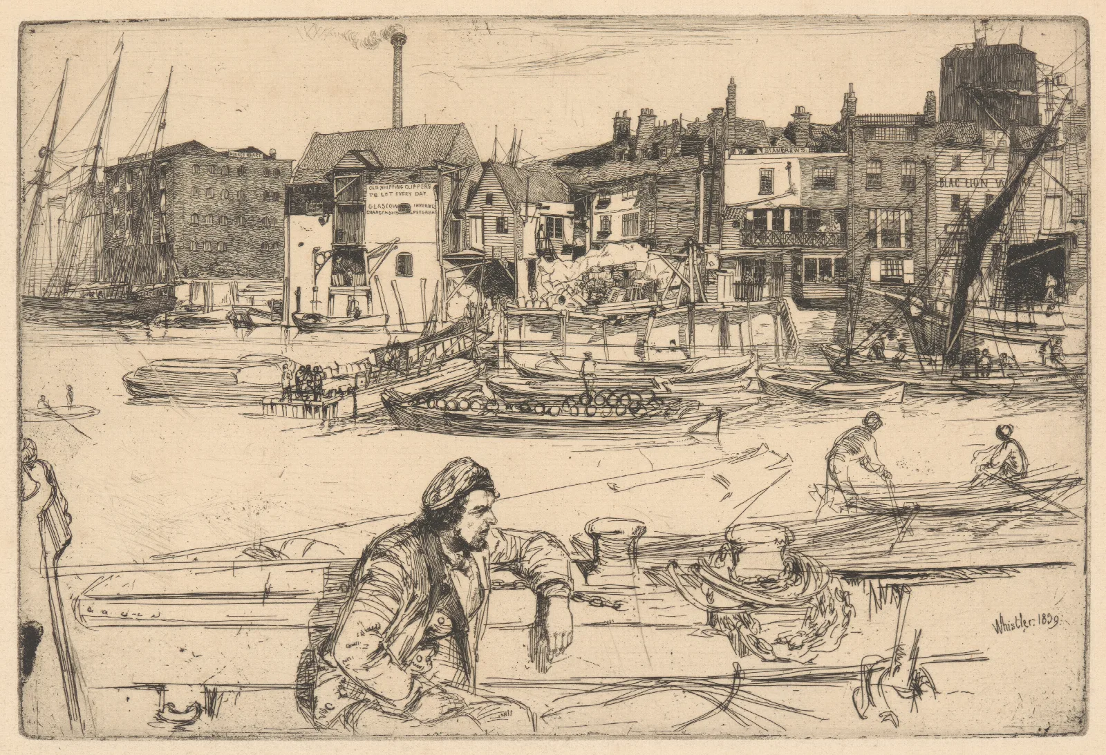 Black Lion Wharf Wall Art by James Abbott McNeill Whistler - Canvas Print