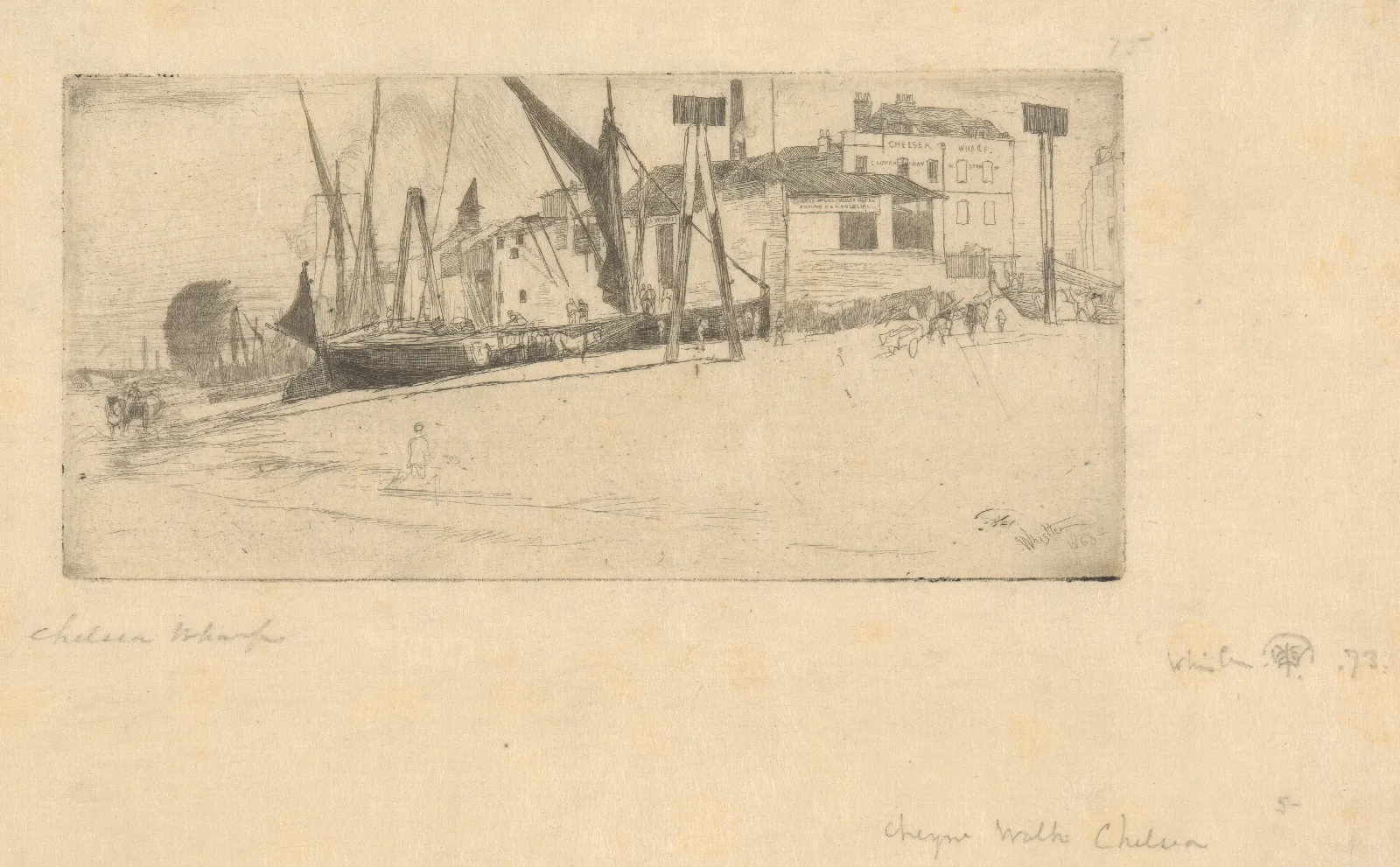 Chelsea Wharf Wall Art by James Abbott McNeill Whistler - Canvas Print
