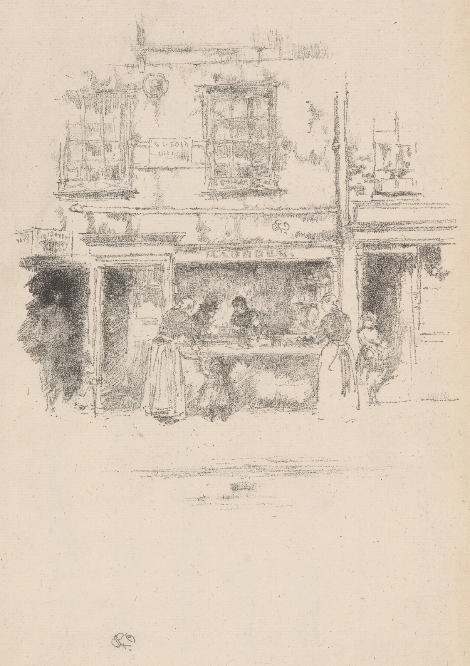 Maunders Fish Shop Wall Art by James Abbott McNeill Whistler - Canvas Print