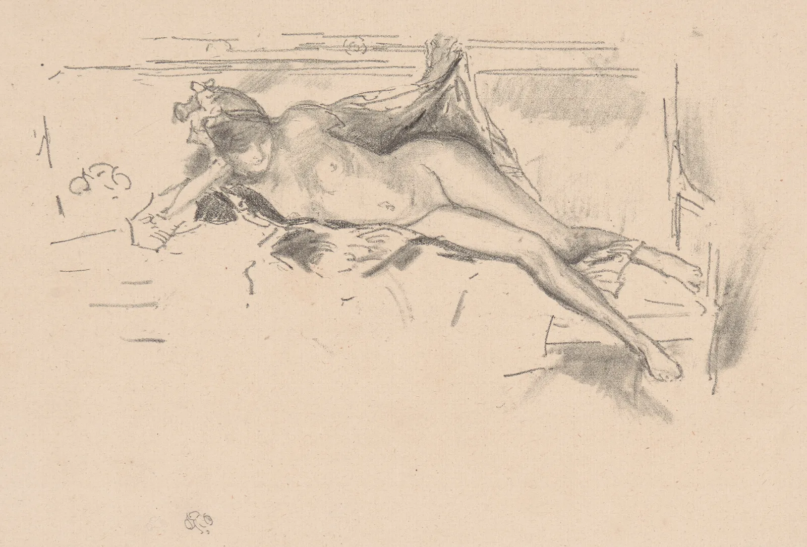 Nude Model Reclining Wall Art by James Abbott McNeill Whistler - Canvas Print