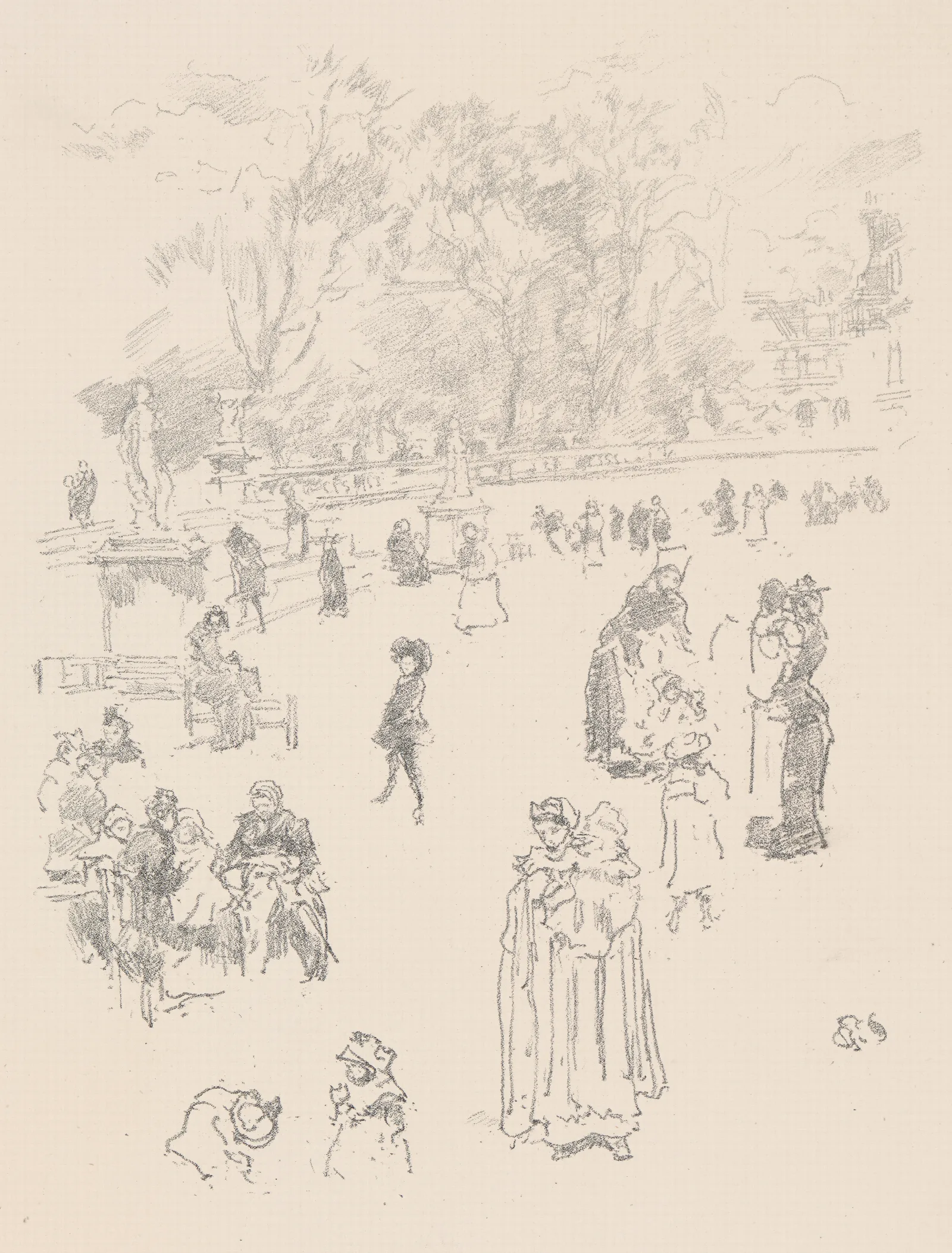 Nursemaids Les Bonnes Du Luxembourg Wall Art by James Abbott McNeill Whistler - Canvas Print