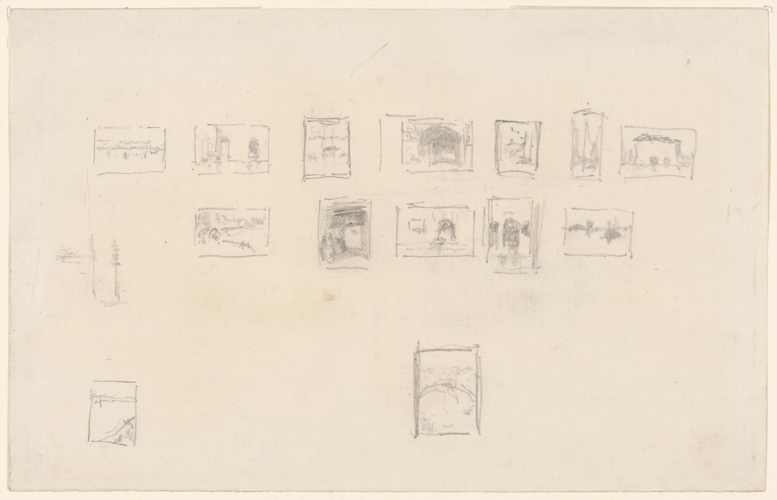 Sketch For The Selection And Arrangement Of Whistlers First Venice Set Wall Art by James Abbott McNeill Whistler - Canvas Print