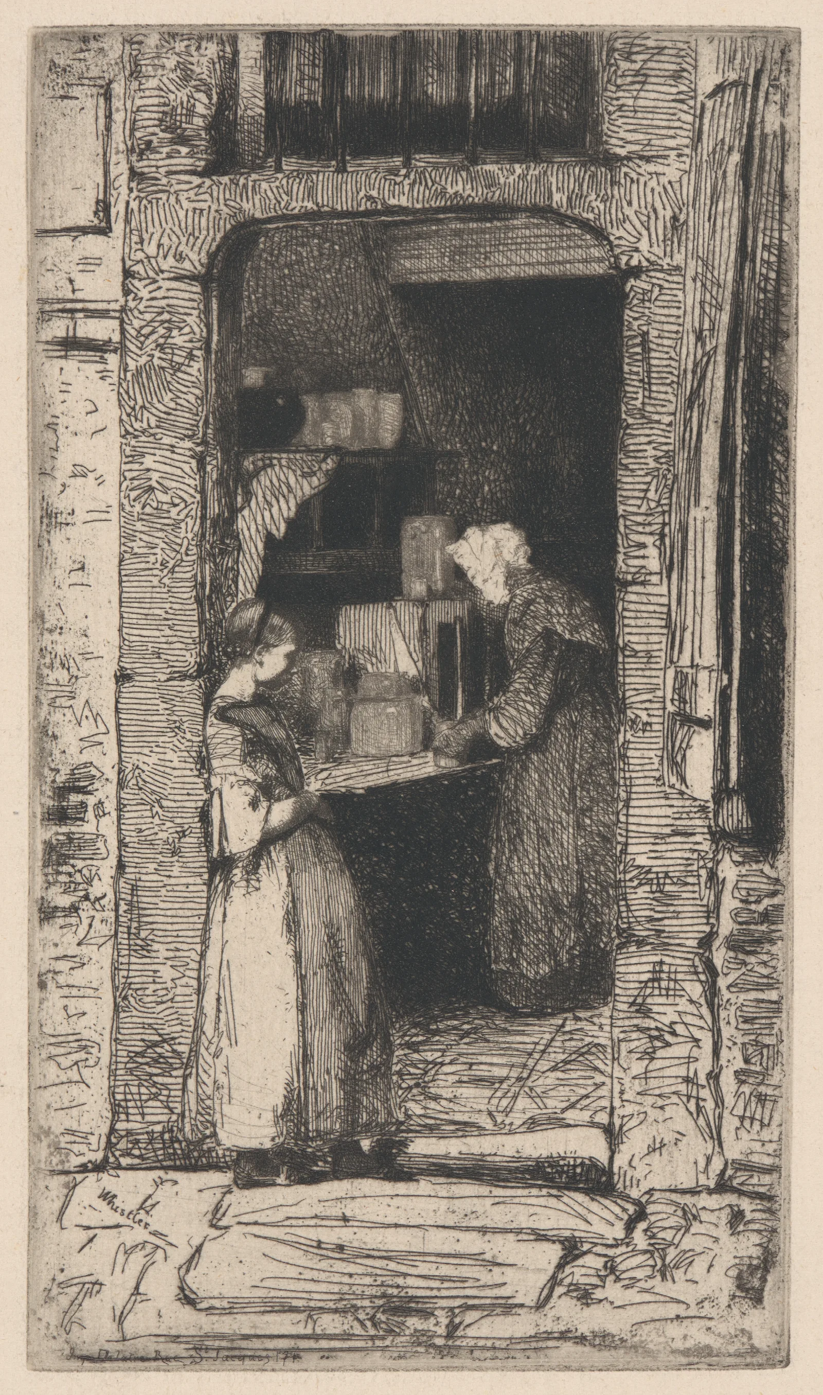 The Mustard Vendor La Marchande De Moutarde Wall Art by James Abbott McNeill Whistler - Canvas Print