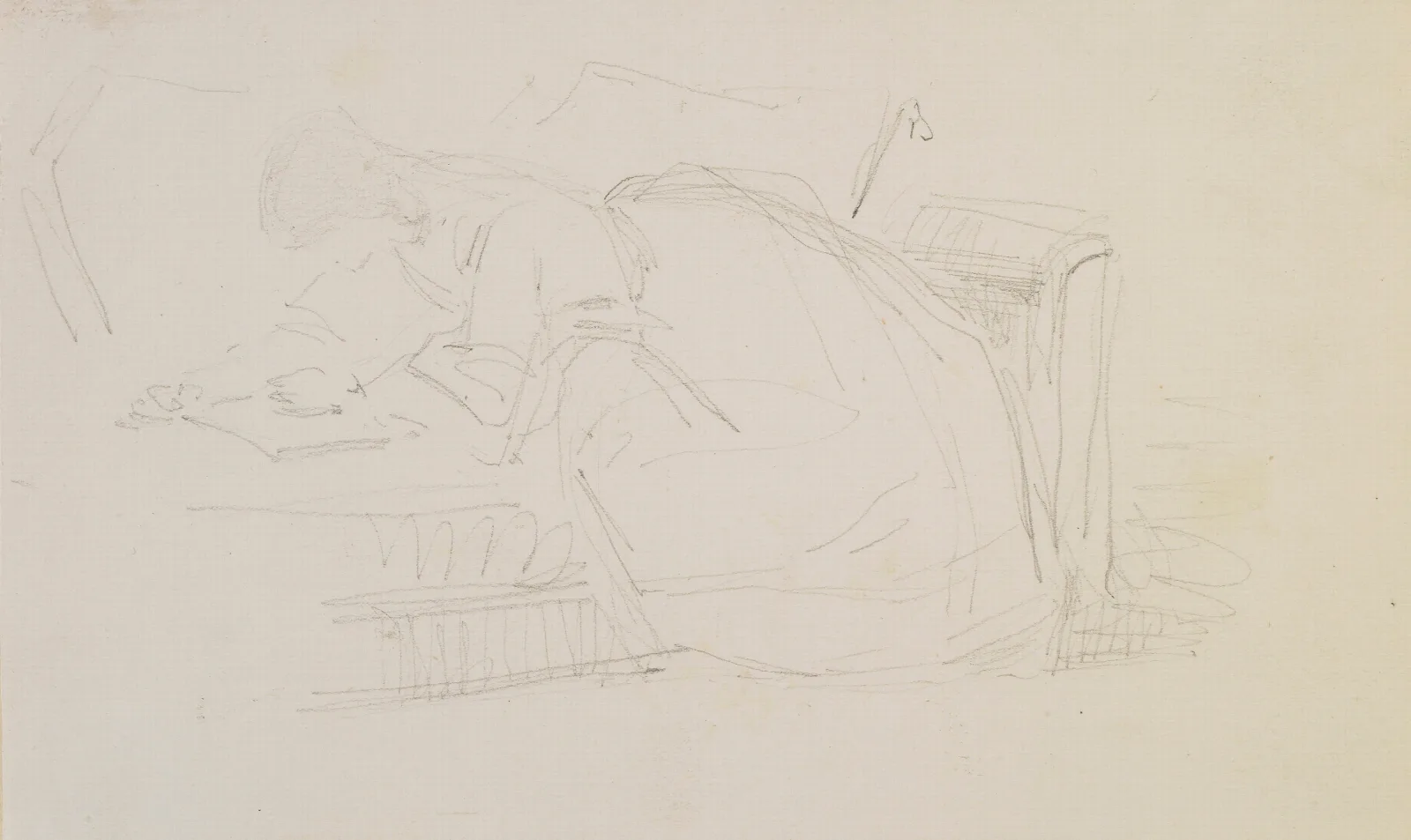 A Girl Reclining On A Couch Reading Wall Art by James Abbott McNeill Whistler - Canvas Print