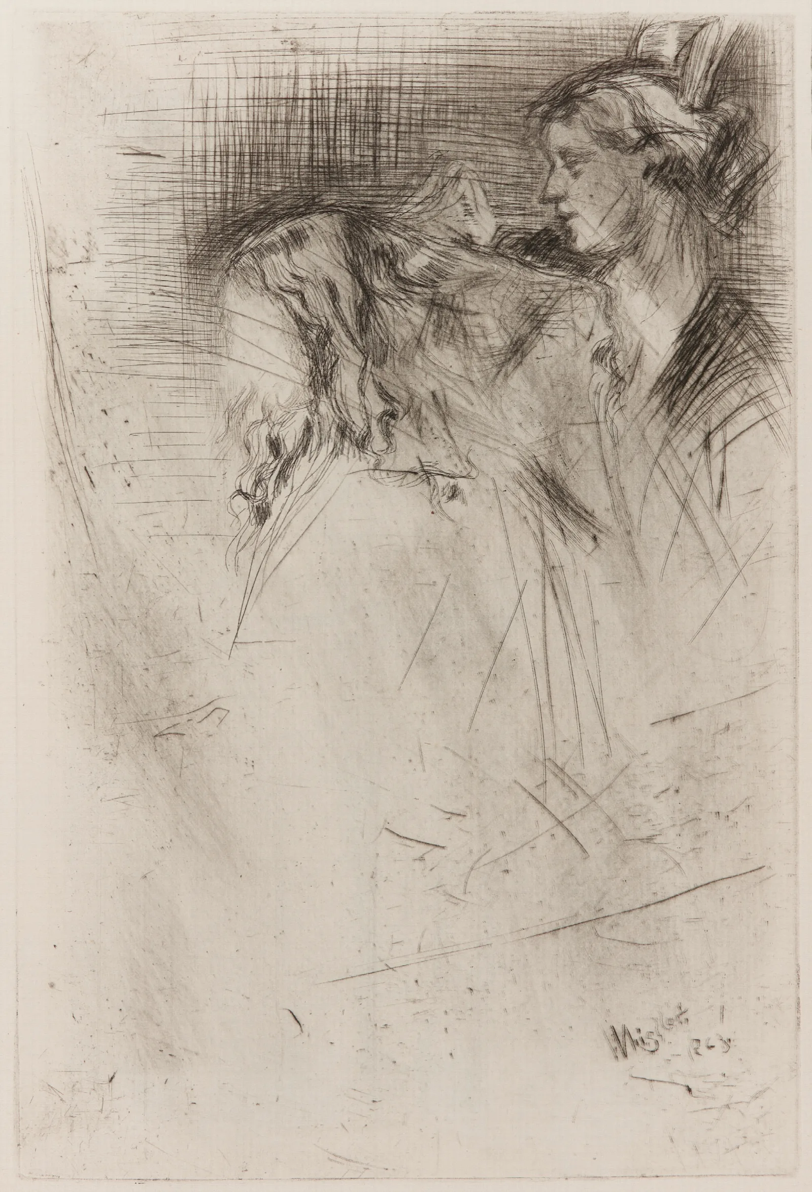 Brushing The Hair Wall Art by James Abbott McNeill Whistler - Canvas Print