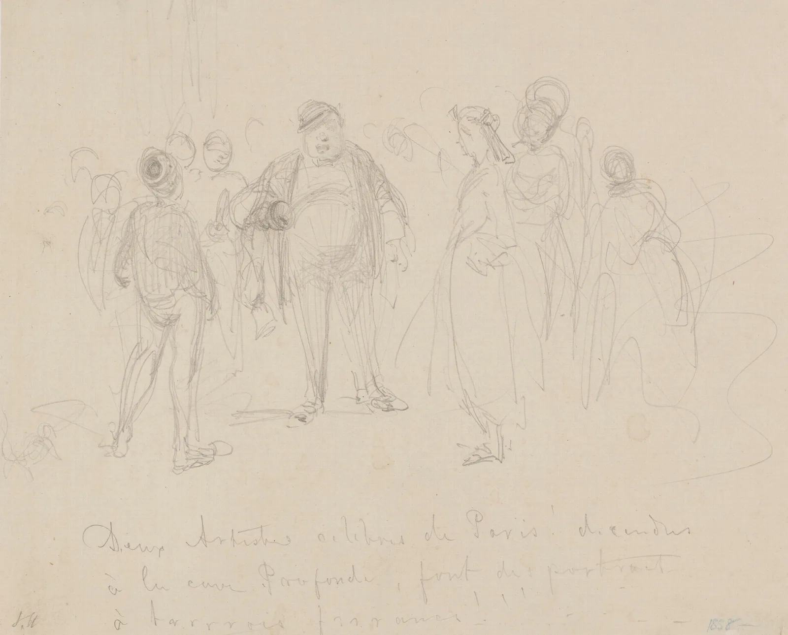 Deux Artistes Celebres De Paris Wall Art by James Abbott McNeill Whistler - Canvas Print