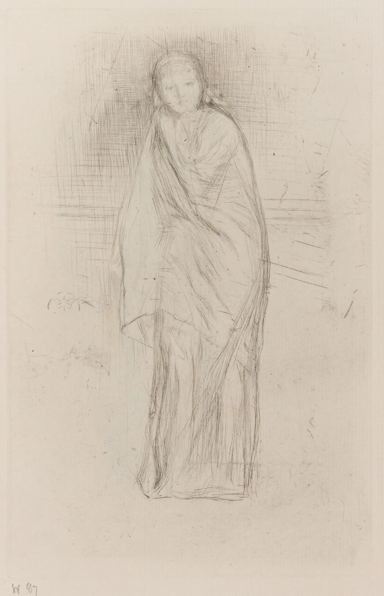 Draped Model 2 Wall Art by James Abbott McNeill Whistler - Canvas Print