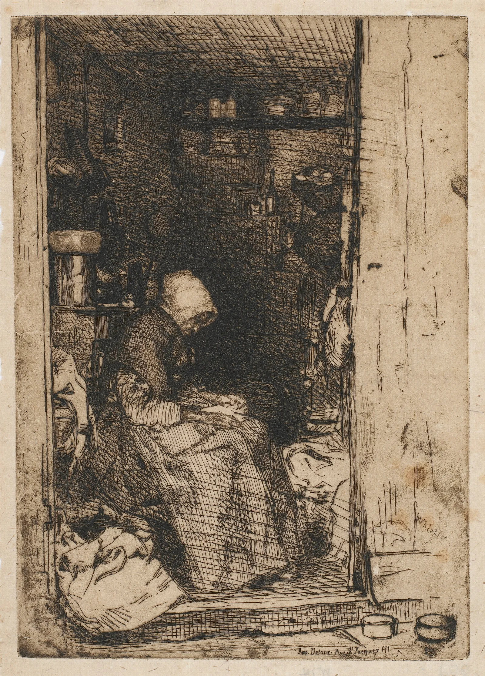 La Vieille Aux Loques Wall Art by James Abbott McNeill Whistler - Canvas Print