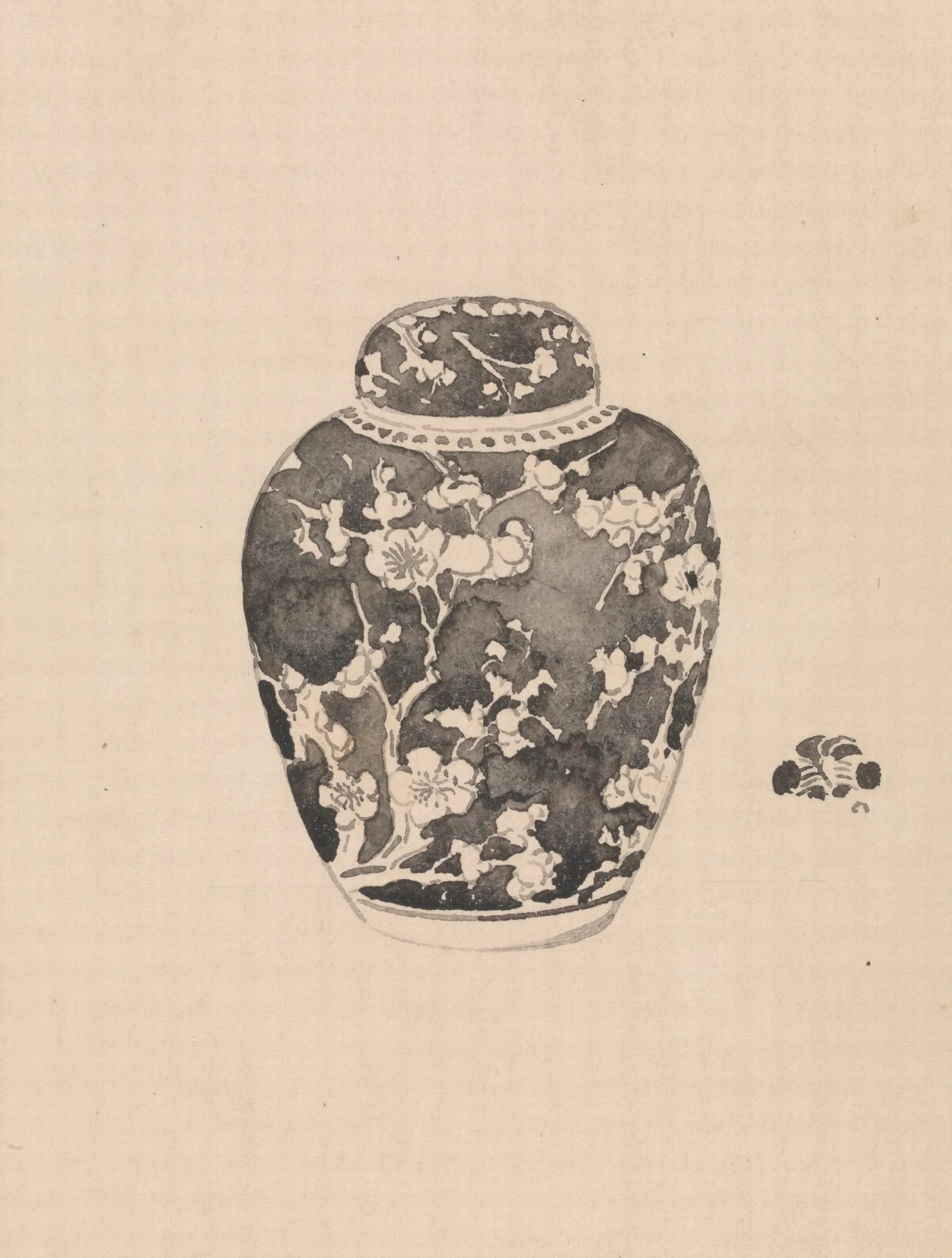Oviform Ginger Jar With Bell Shaped Cover Wall Art by James Abbott McNeill Whistler - Canvas Print