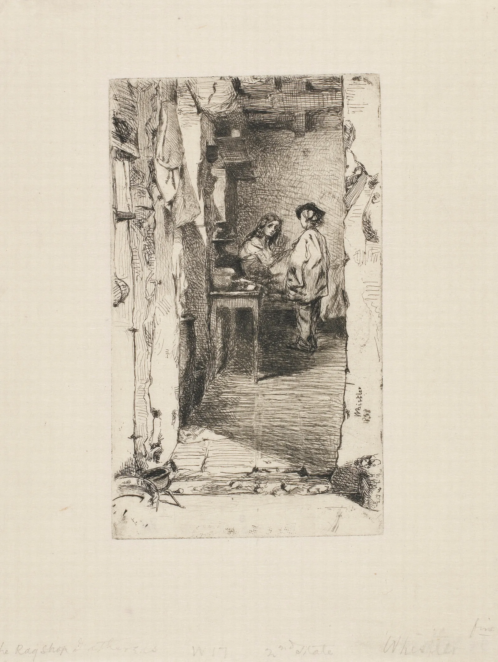 Rag Pickers Quartier Mouffetard Paris 2 Wall Art by James Abbott McNeill Whistler - Canvas Print
