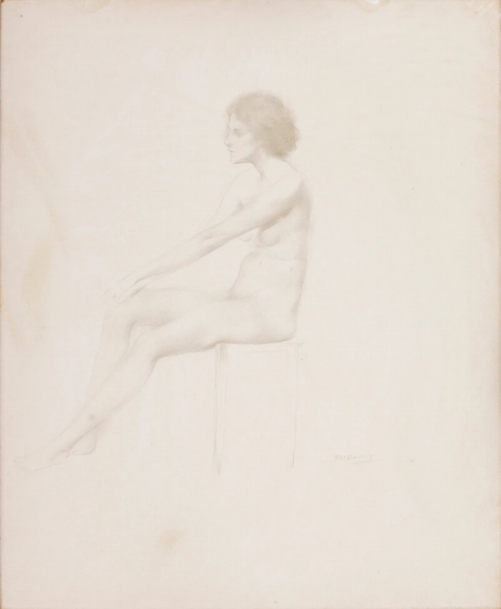 Study Of A Nude Model Wall Art by James Abbott McNeill Whistler - Canvas Print