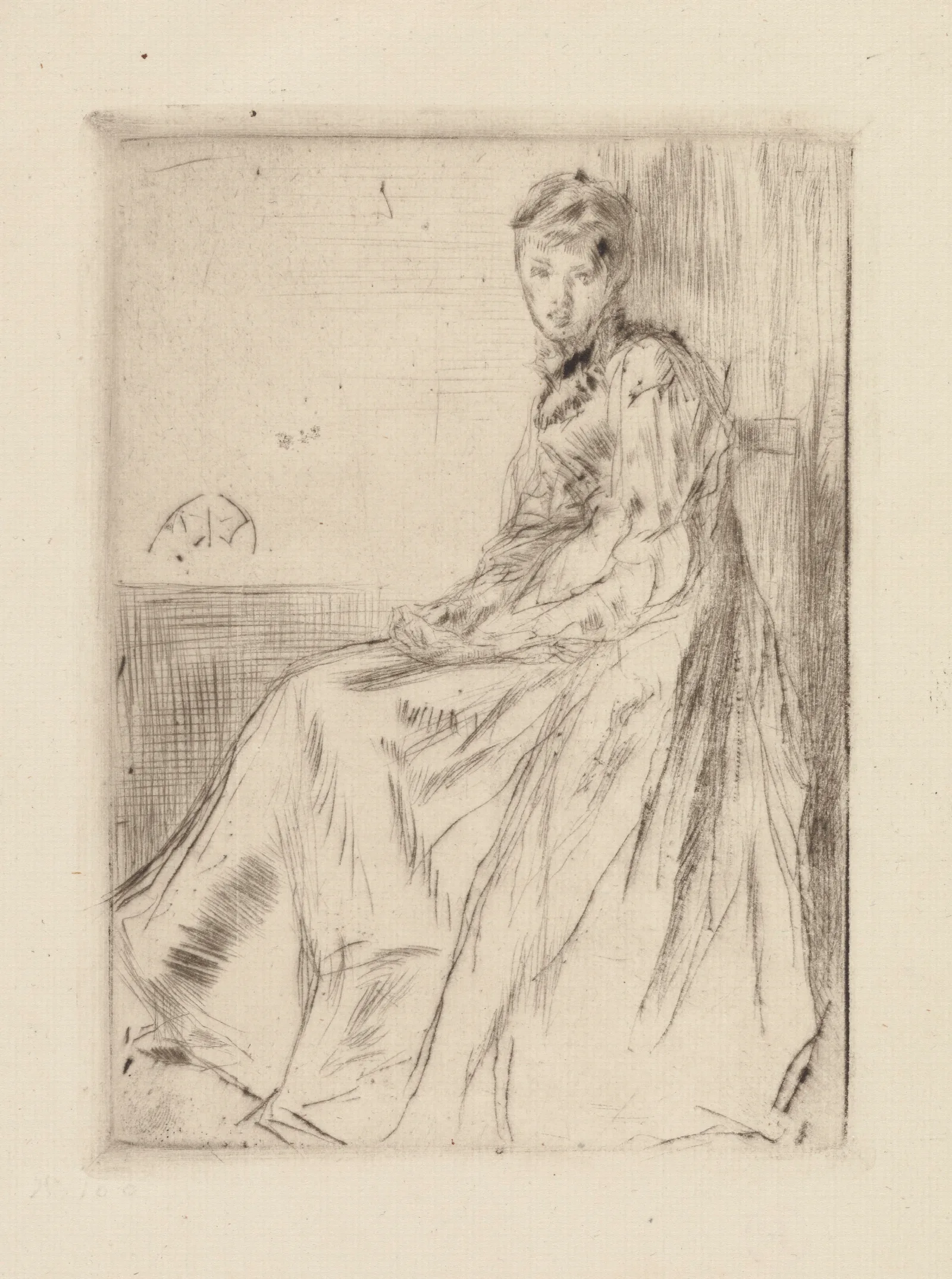 The Letter Maud Seated Wall Art by James Abbott McNeill Whistler - Canvas Print