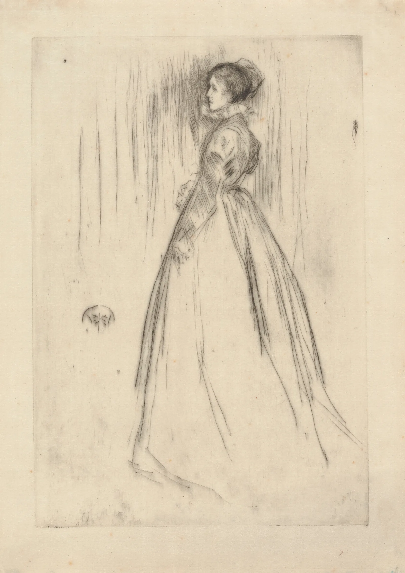 The Velvet Dress Mrs Leyland Wall Art by James Abbott McNeill Whistler - Canvas Print