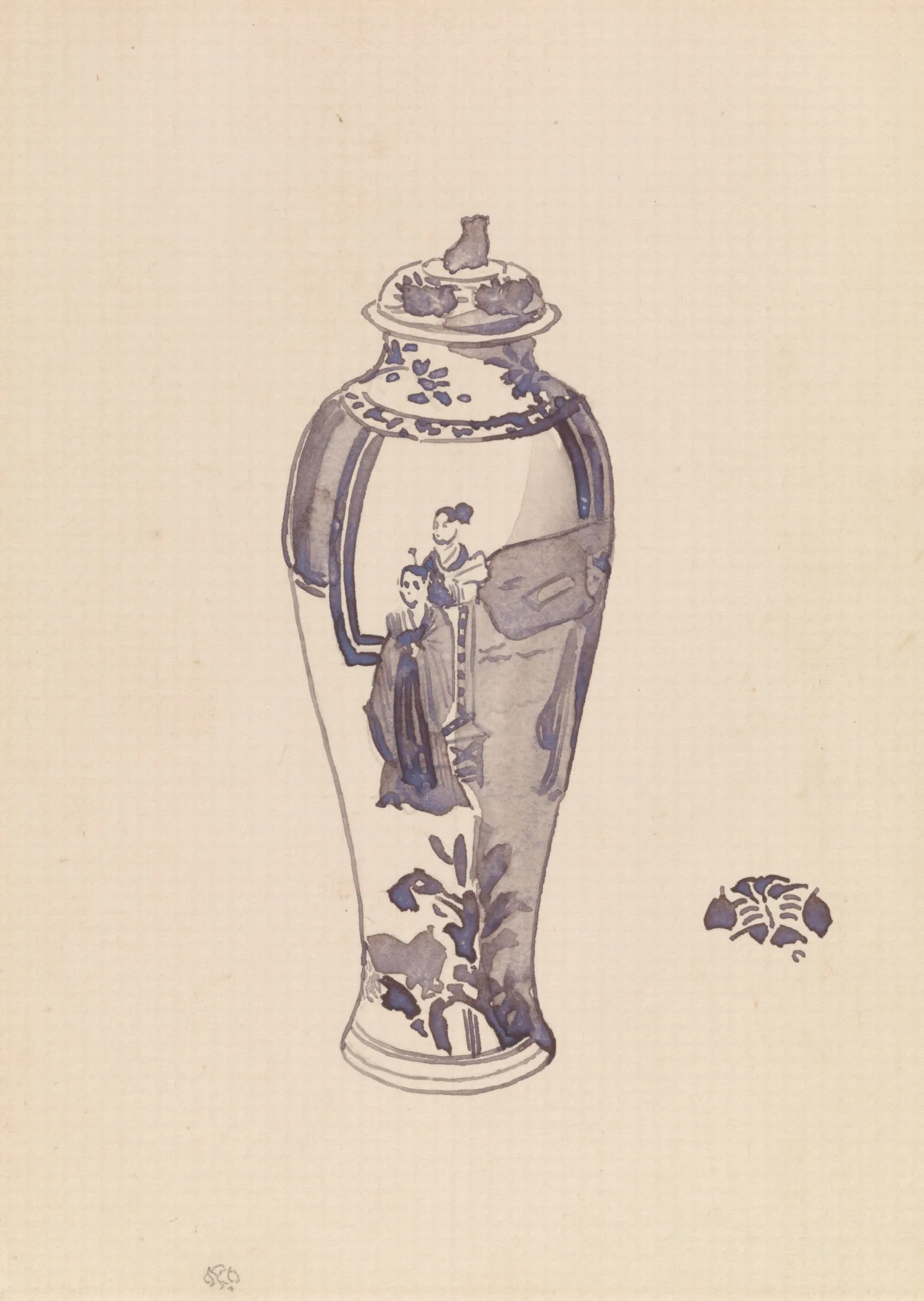 Vase With Slightly Bulging Body Wall Art by James Abbott McNeill Whistler - Canvas Print