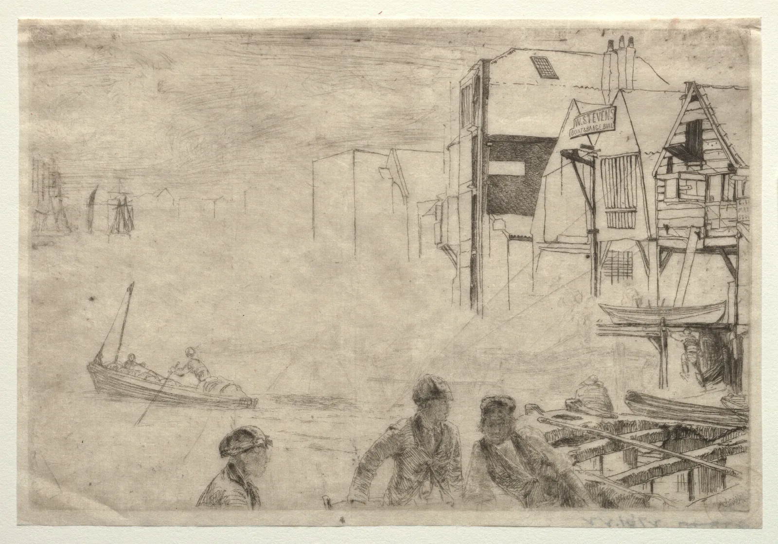 A Wharf Wall Art by James Abbott McNeill Whistler - Canvas Print