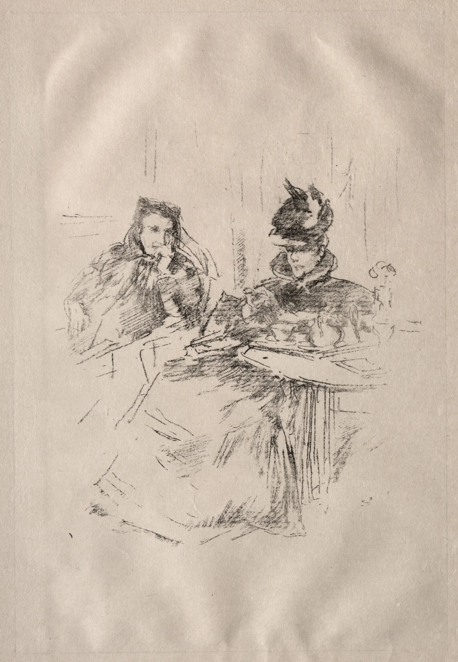 Afternoon Tea Mrs Phillips And Mrs Charles Whibley Wall Art by James Abbott McNeill Whistler - Canvas Print