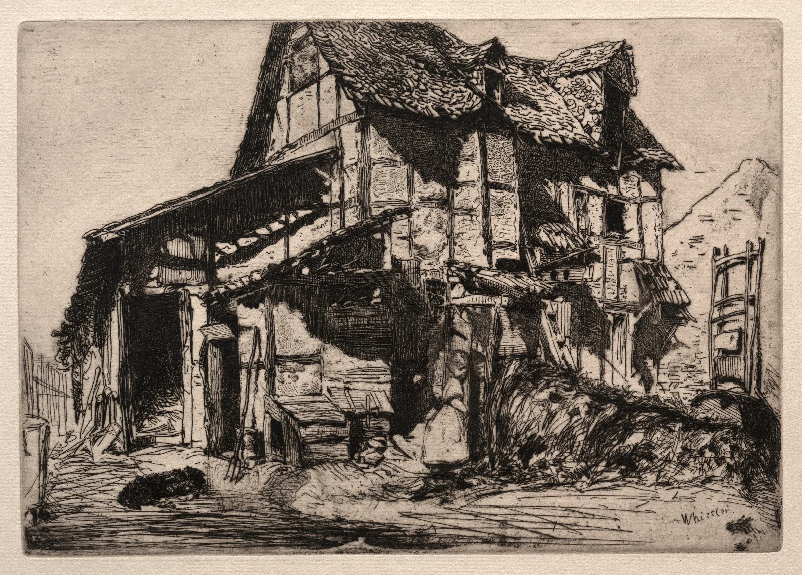 An Unsafe Tenement Wall Art by James Abbott McNeill Whistler - Canvas Print