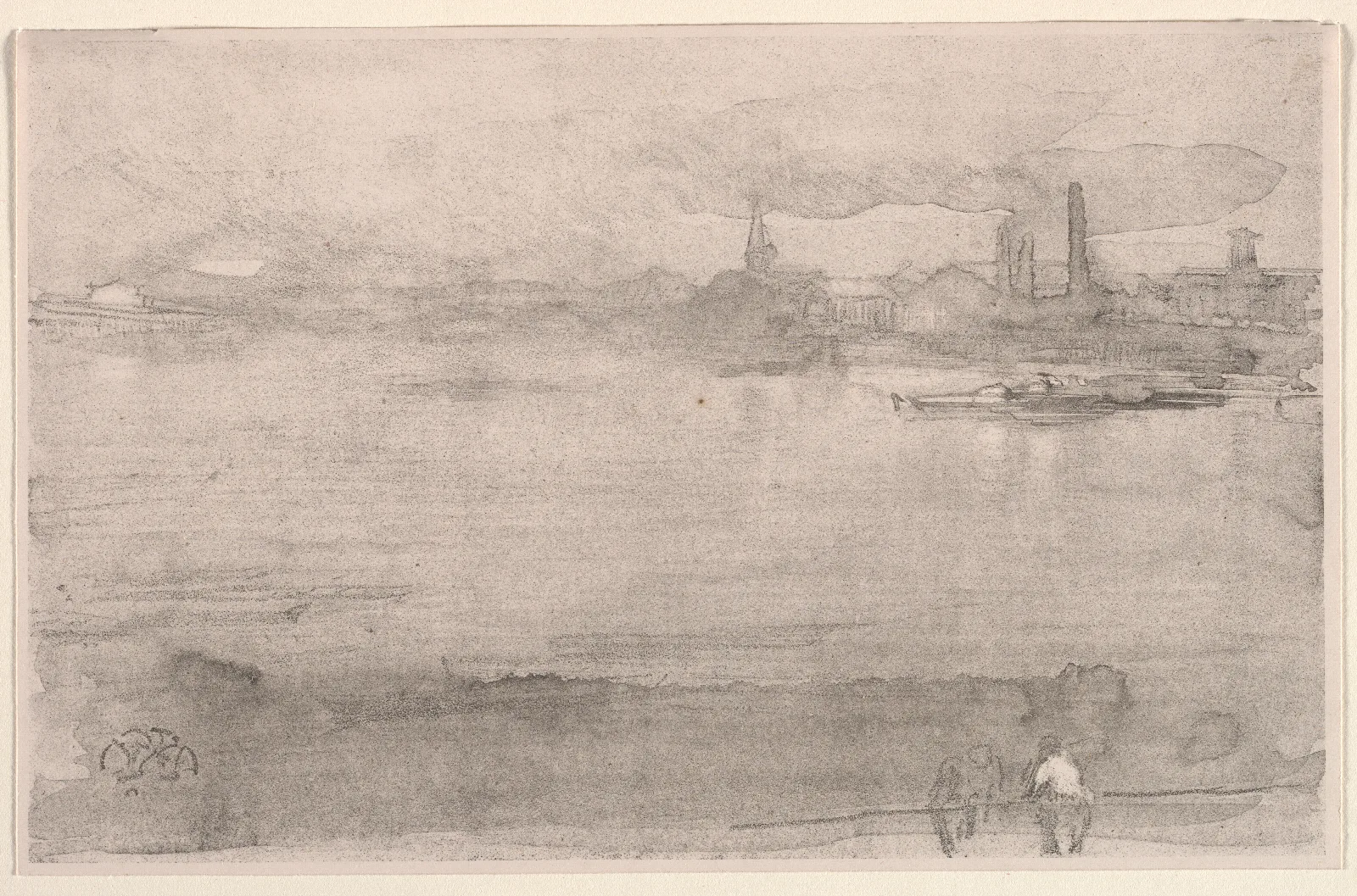 Early Morning The Thames At Battersea London Wall Art by James Abbott McNeill Whistler - Canvas Print