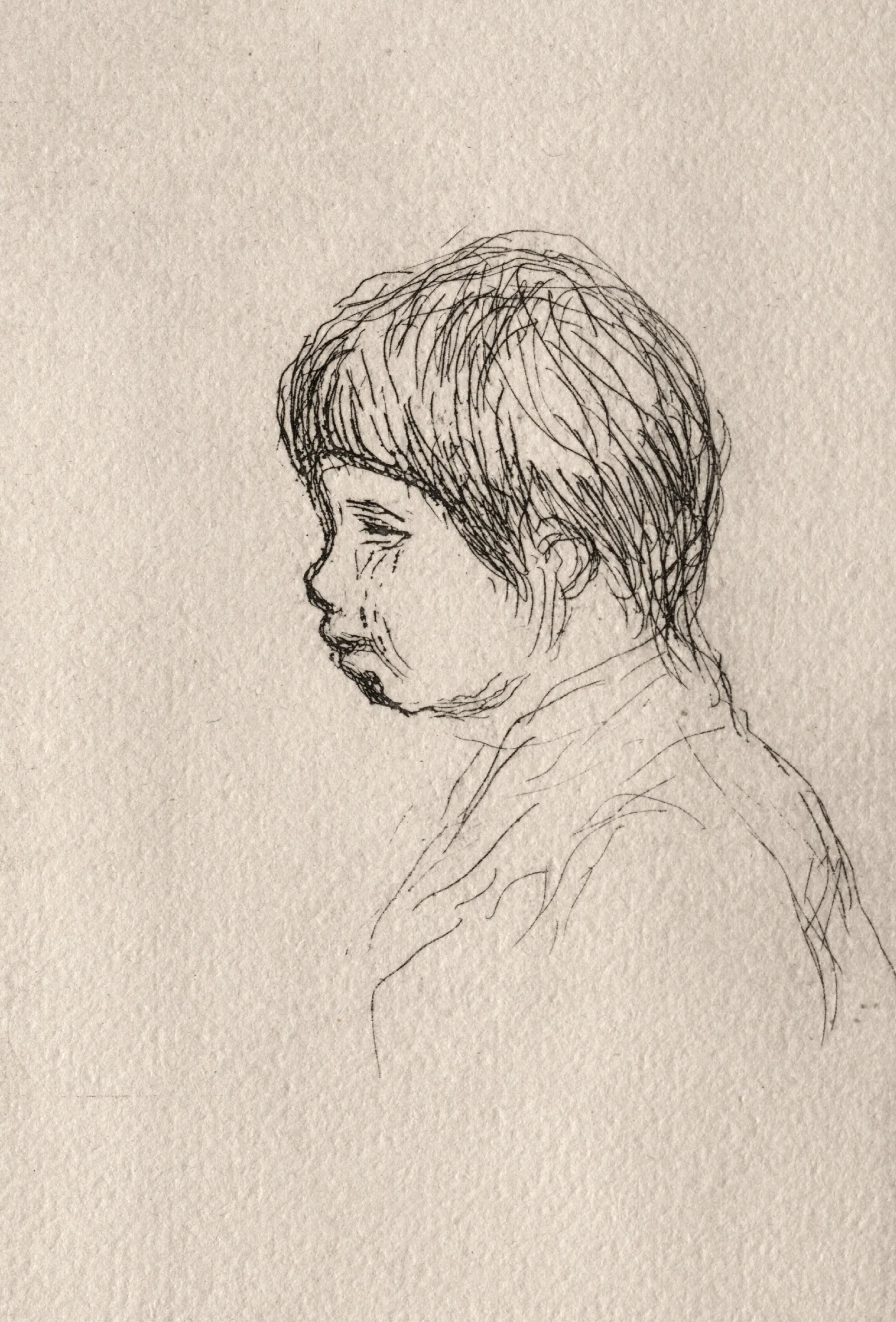 Claude Renoir The Artists Son In Profile Wall Art by Pierre-Auguste Renoir - Canvas Print