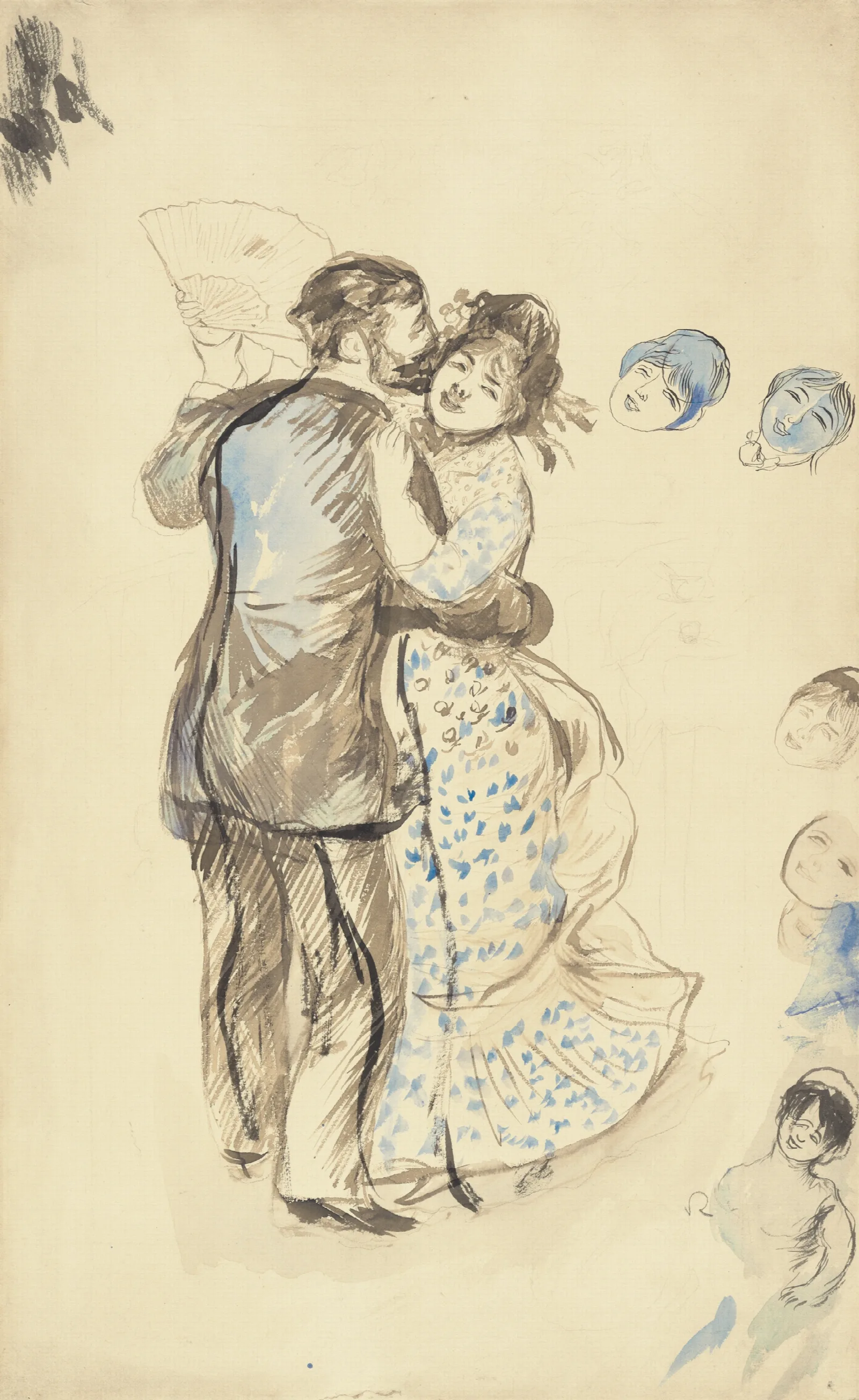 La Danse A La Campagne The Dance In The Country Wall Art by Pierre-Auguste Renoir - Canvas Print