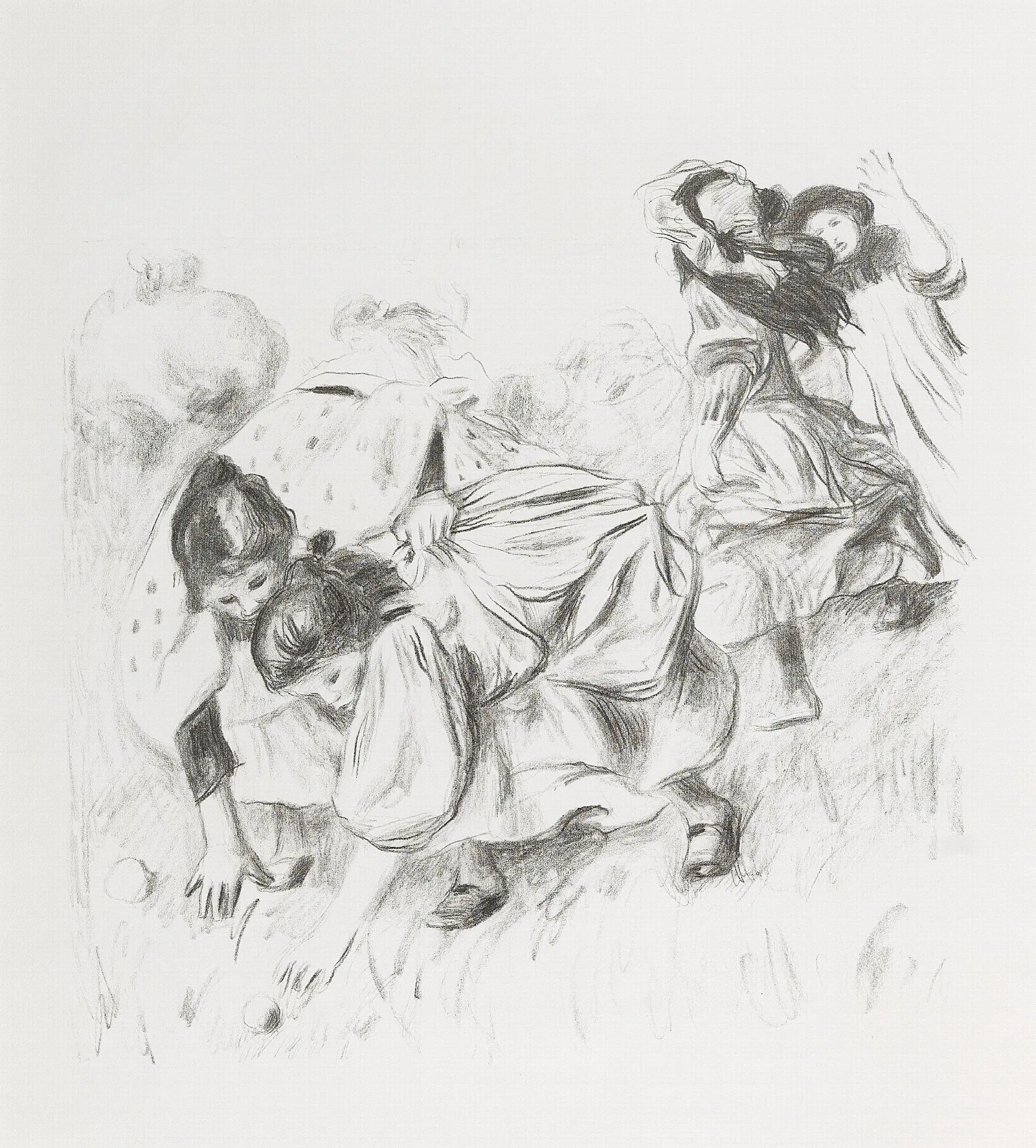 Enfants Jouant A La Balle Wall Art by Pierre-Auguste Renoir - Canvas Print