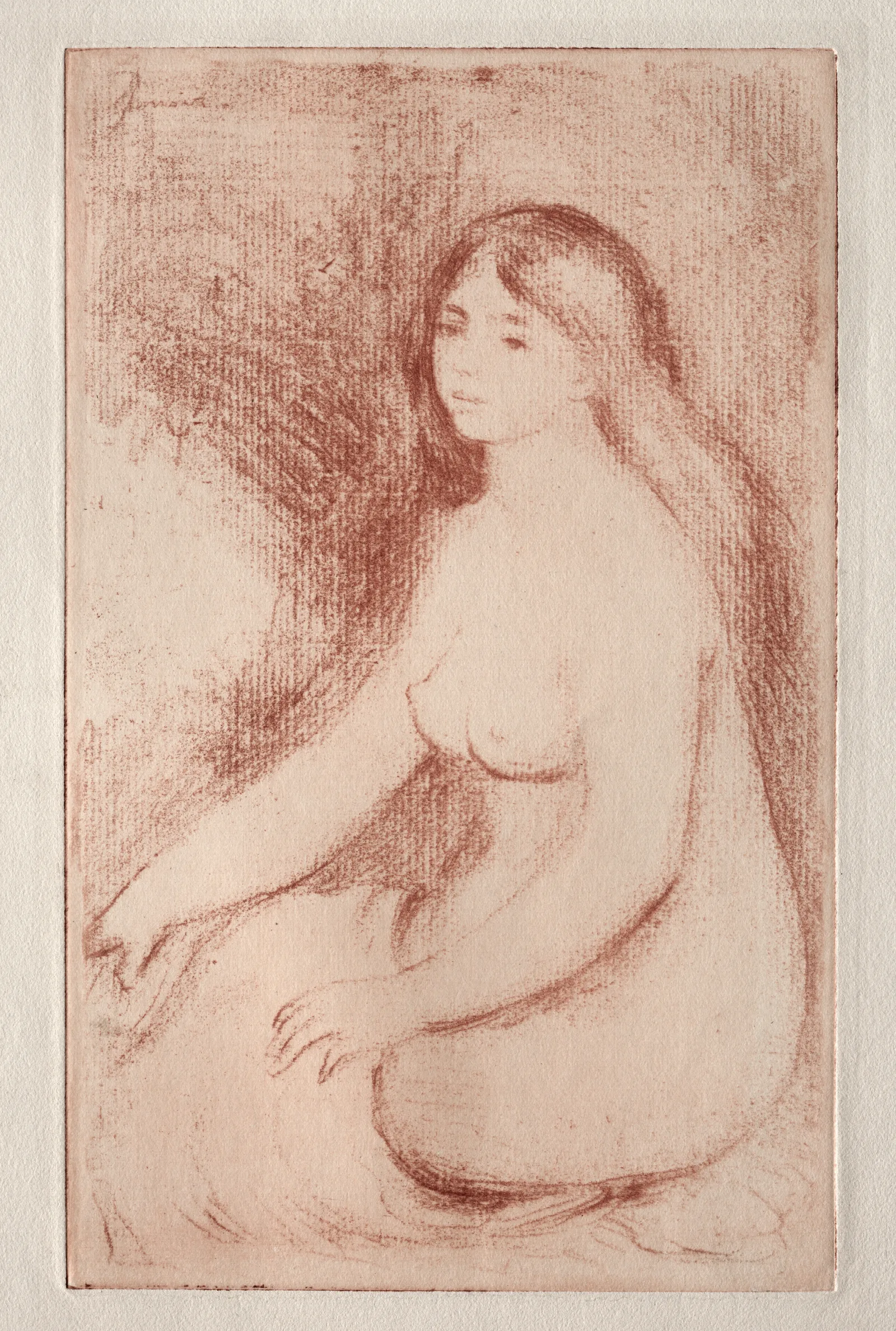 Baigneuse Assise 2 Wall Art by Pierre-Auguste Renoir - Canvas Print
