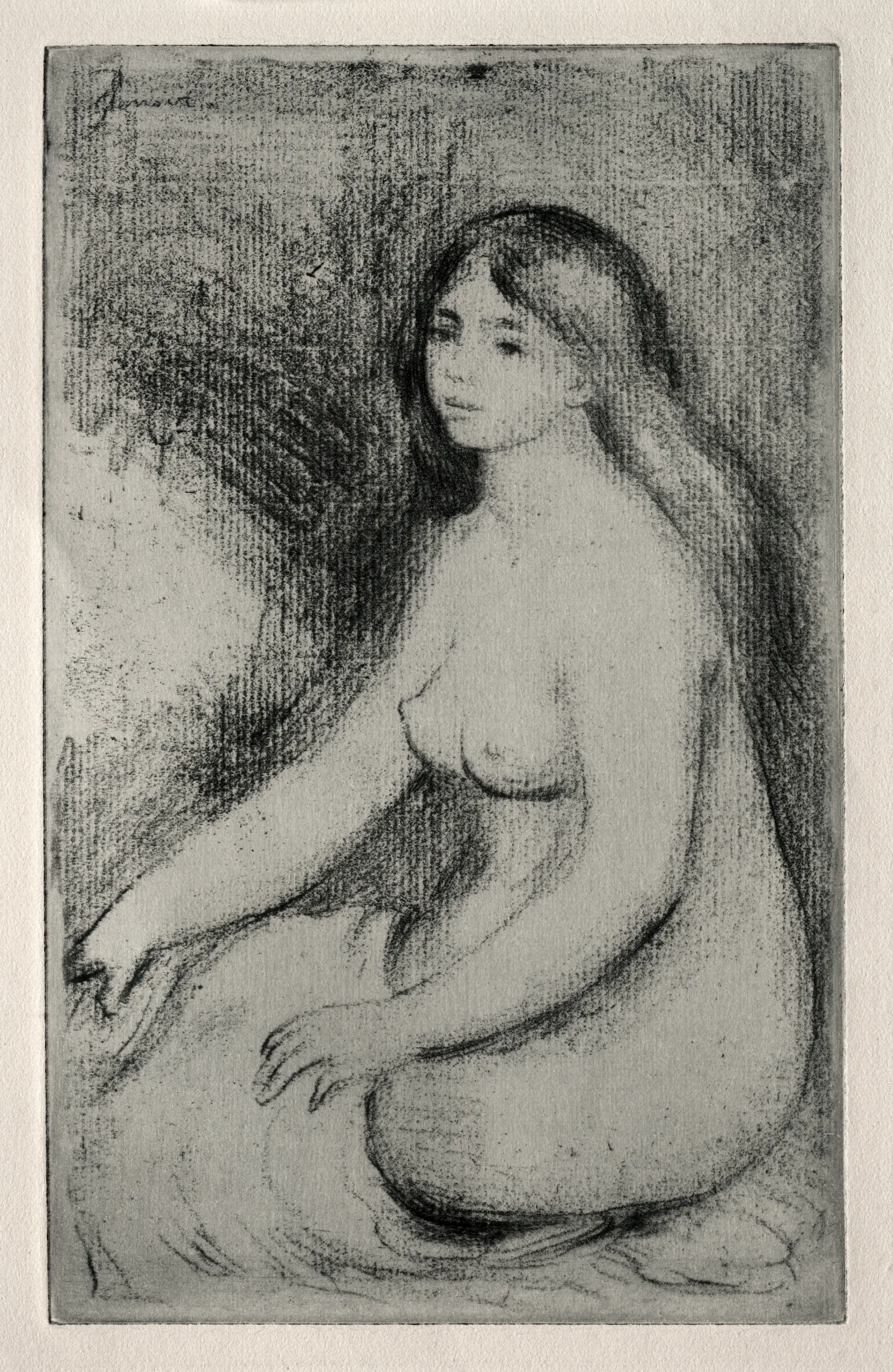 Baigneuse Assise 3 Wall Art by Pierre-Auguste Renoir - Canvas Print