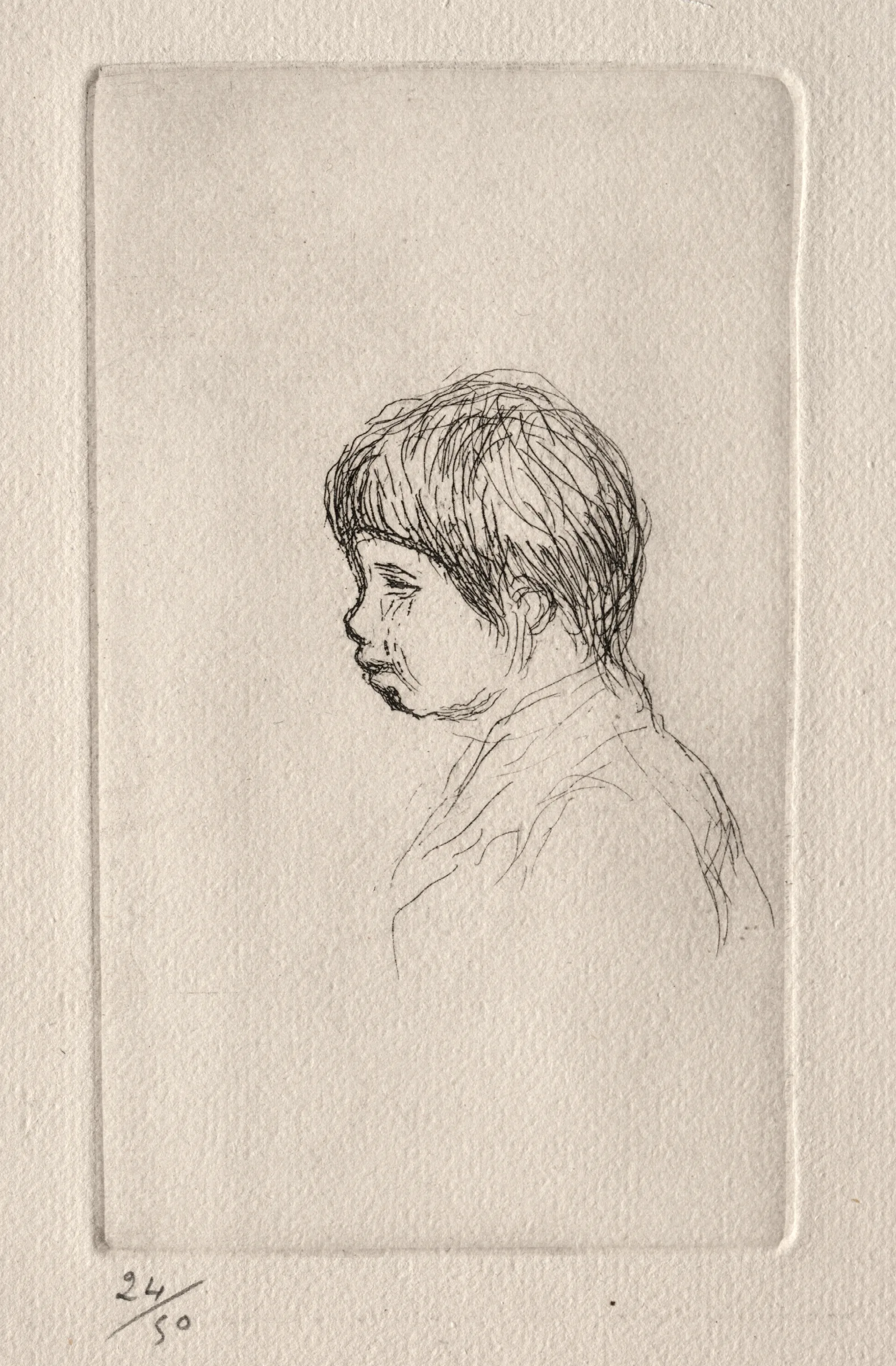 Claude Renoir The Artists Son In Profile 2 Wall Art by Pierre-Auguste Renoir - Canvas Print