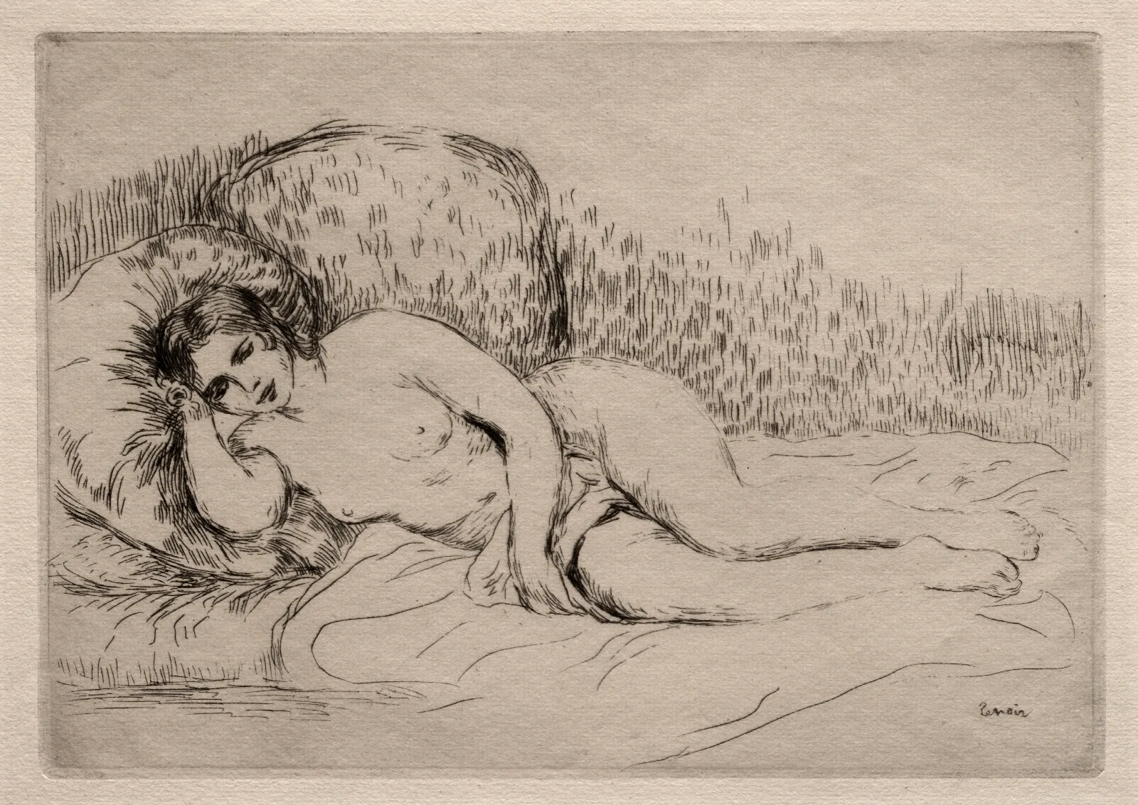 Nude Woman Reclining Wall Art by Pierre-Auguste Renoir - Canvas Print