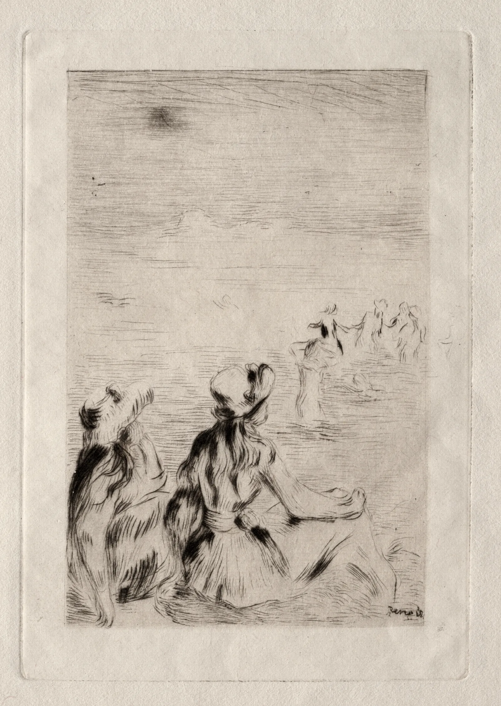 On The Beach At Berneval Wall Art by Pierre-Auguste Renoir - Canvas Print