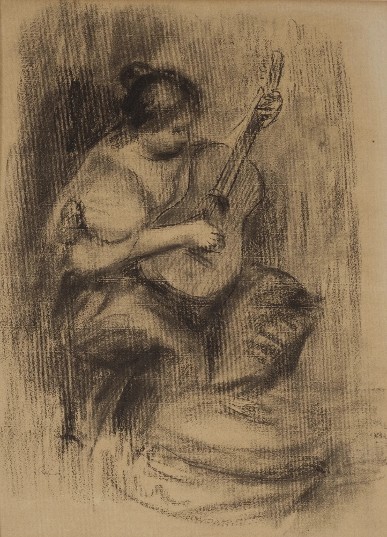 Joueuse De Guitar Wall Art by Pierre-Auguste Renoir - Canvas Print