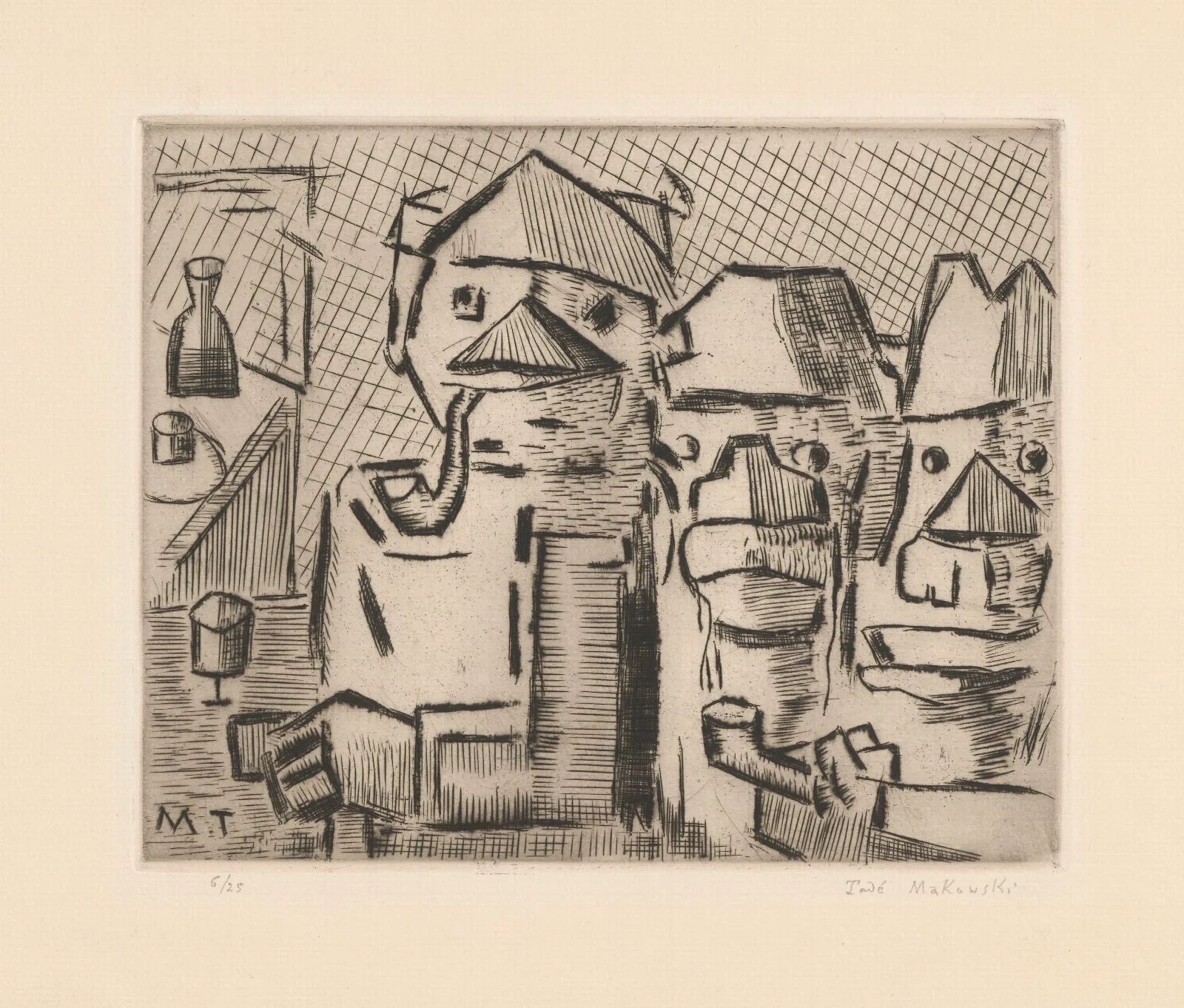 Drinkers 2 Wall Art by Tadeusz Makowski - Canvas Print