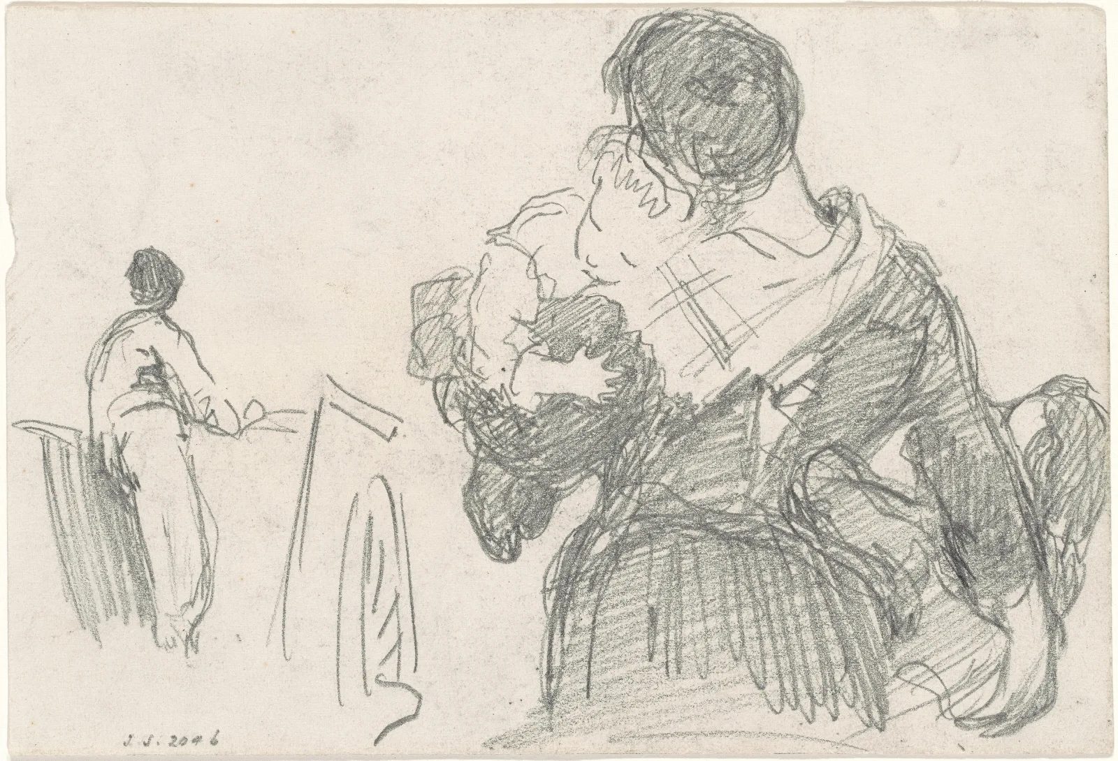 Mother And Child Recto 2 Wall Art by John Singer Sargent - Canvas Print