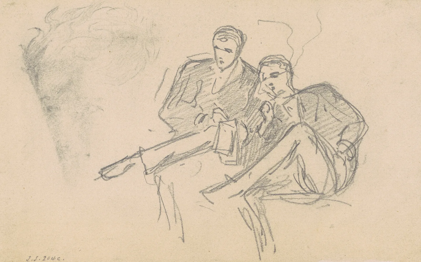 Seated Men Wall Art by John Singer Sargent - Canvas Print