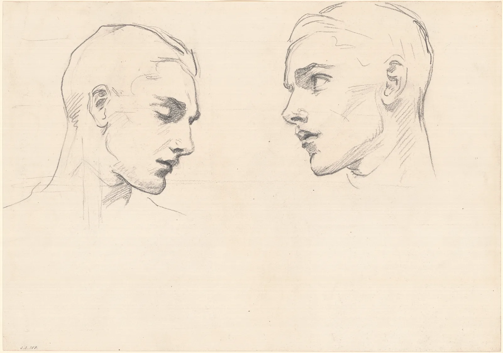 Studies Of A Mans Head Wall Art by John Singer Sargent - Canvas Print