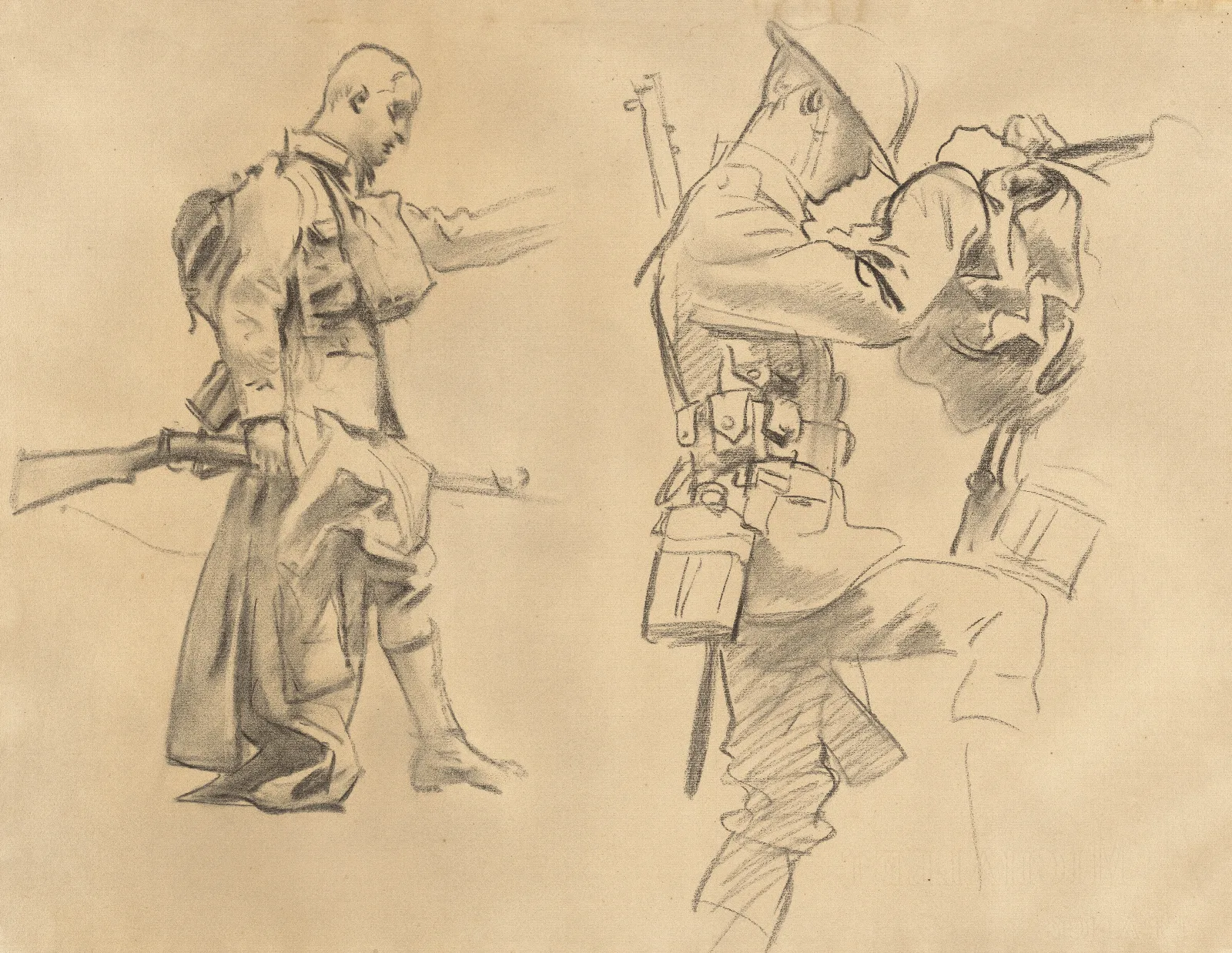 Studies For Gassed Recto Wall Art by John Singer Sargent - Canvas Print