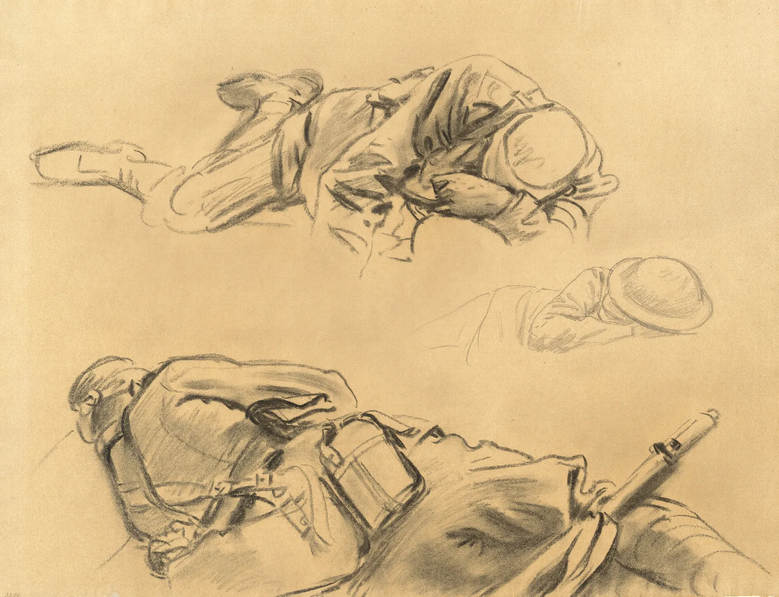 Studies For Gassed Iv Wall Art by John Singer Sargent - Canvas Print