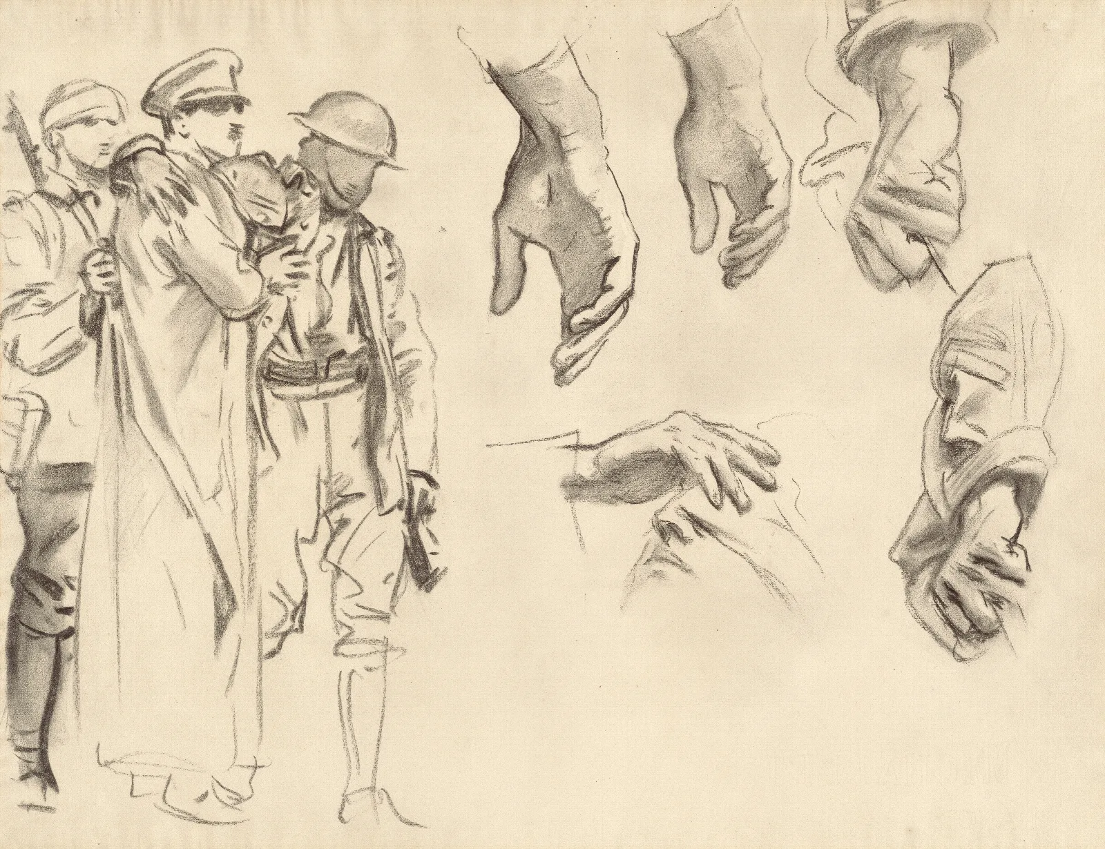 Studies For Gassed Vi Wall Art by John Singer Sargent - Canvas Print